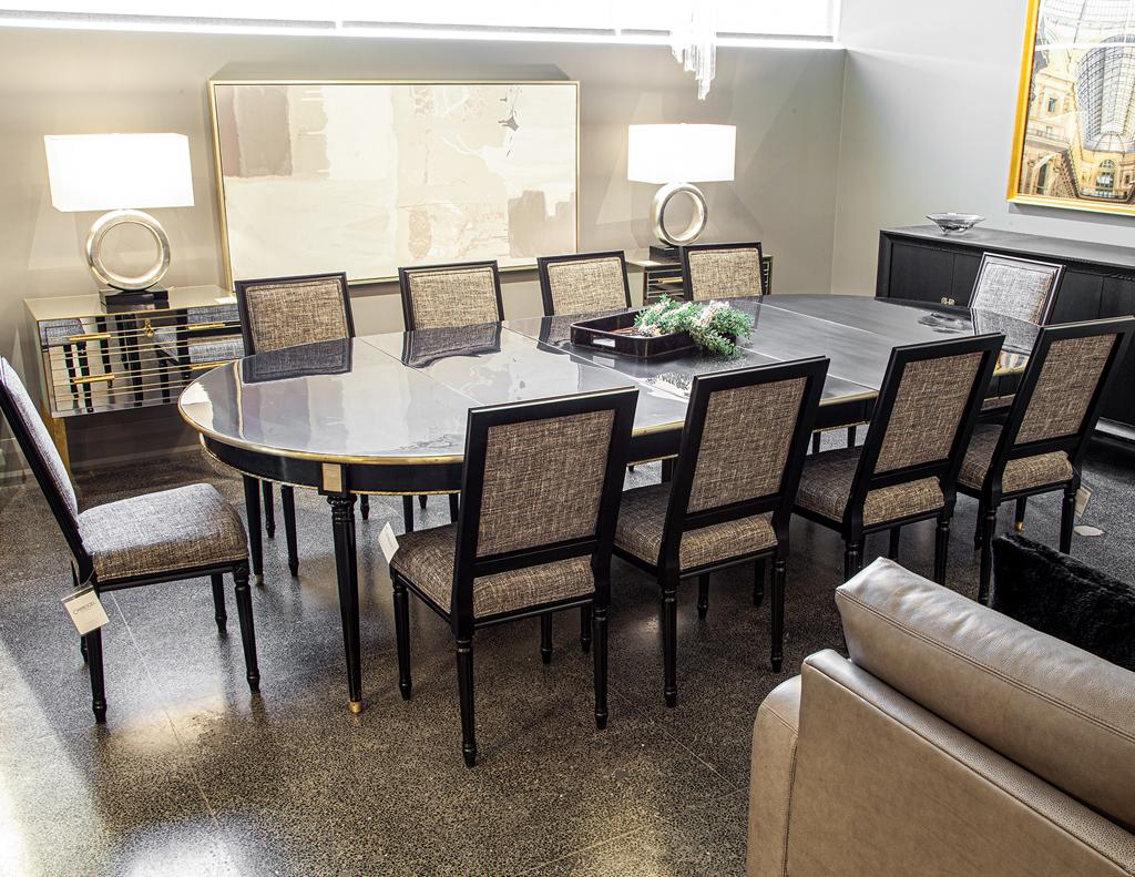 Set of 10 Louis XVI Style Black Dining Chairs by Carrocel in vendita 10