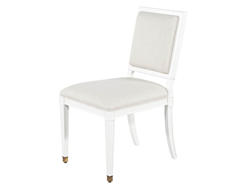 Set of 10 Louis XVI Style Cream Dining Chairs 4