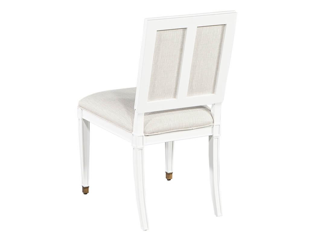 Set of 10 Louis XVI Style Cream Dining Chairs 6