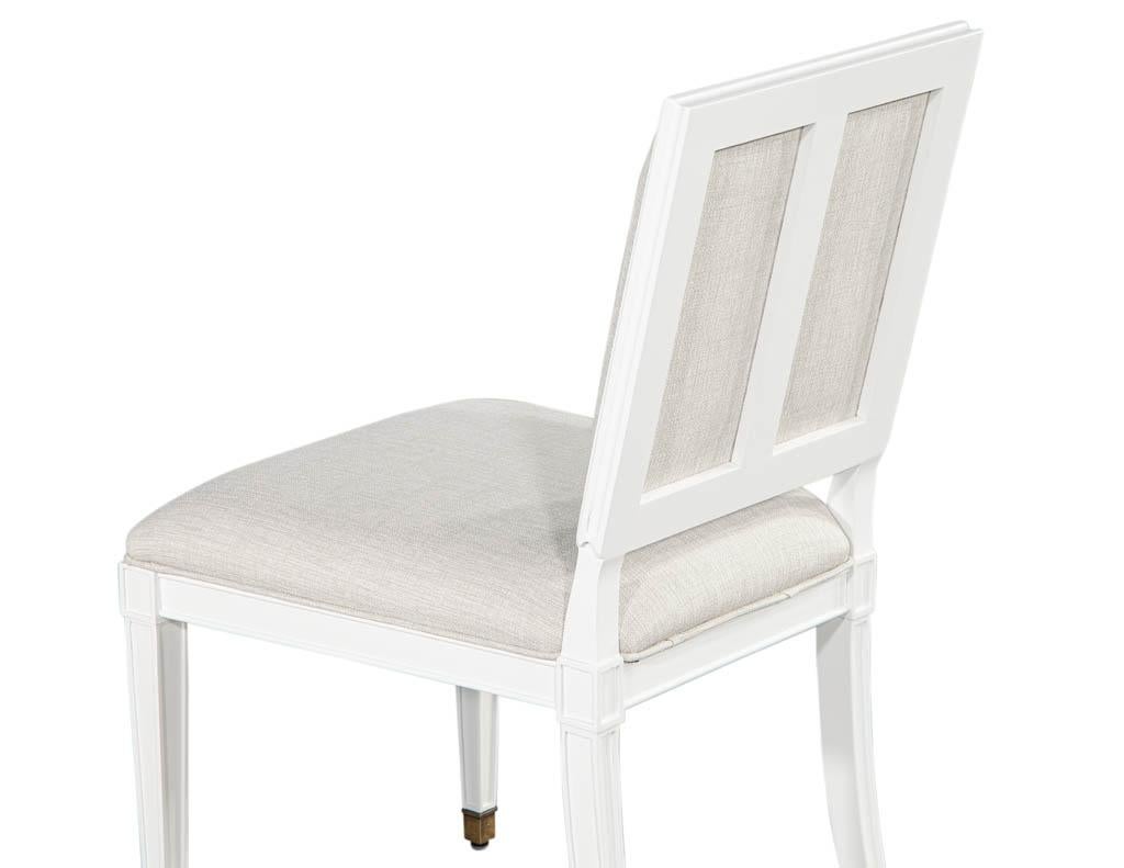 Set of 10 Louis XVI Style Cream Dining Chairs 8