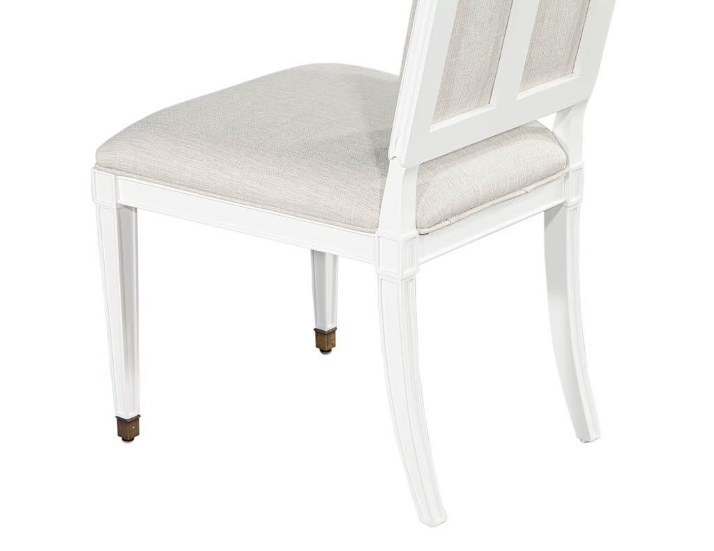 Set of 10 Louis XVI Style Cream Dining Chairs 9