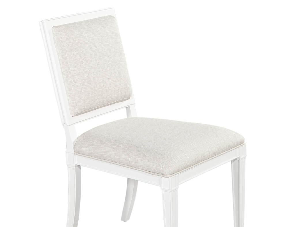 Set of 10 Louis XVI Style Cream Dining Chairs 10