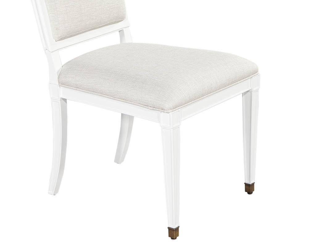 Set of 10 Louis XVI Style Cream Dining Chairs 11
