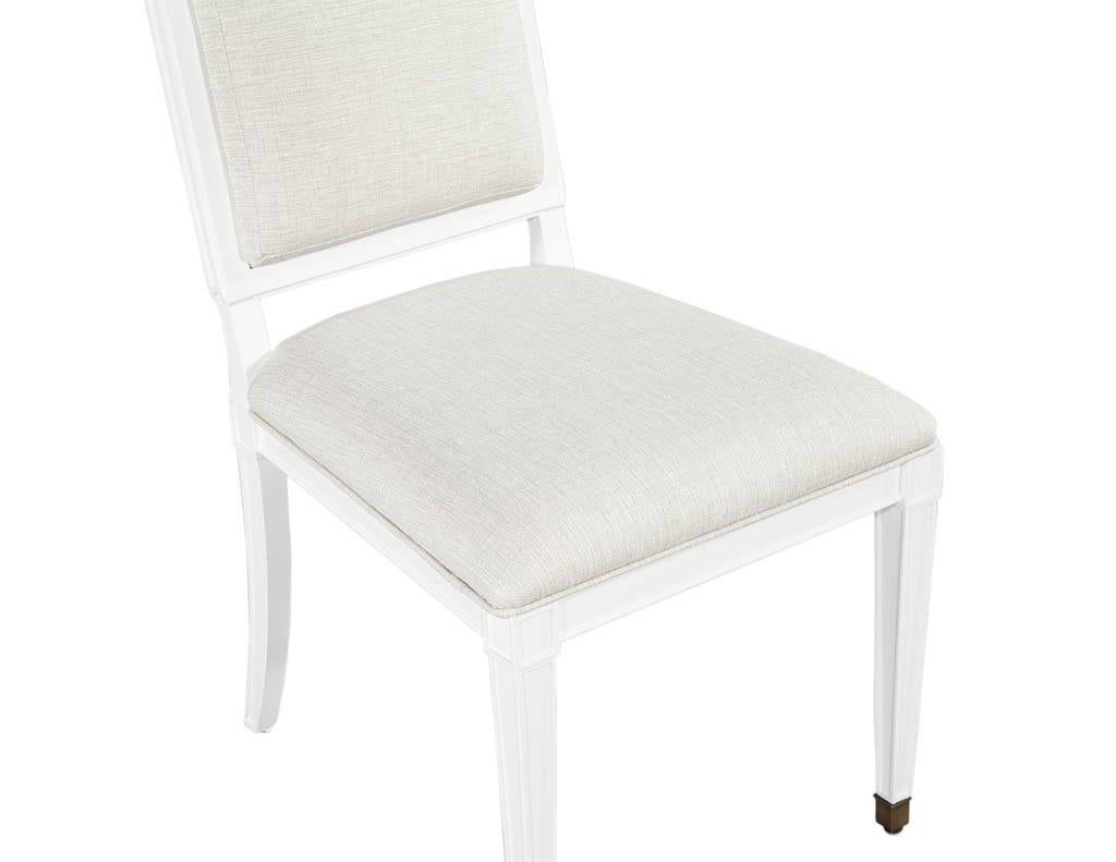 Set of 10 Louis XVI Style Cream Dining Chairs 12