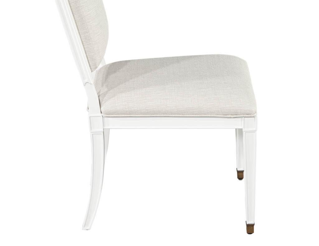 Set of 10 Louis XVI Style Cream Dining Chairs 14