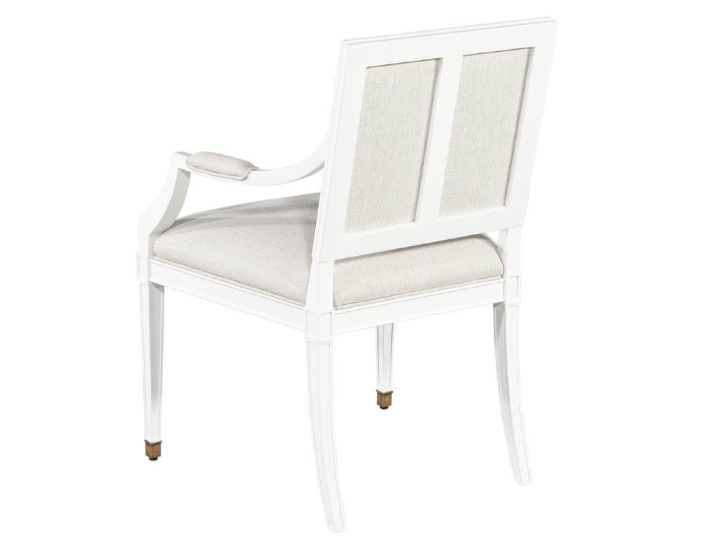 Contemporary Set of 10 Louis XVI Style Cream Dining Chairs