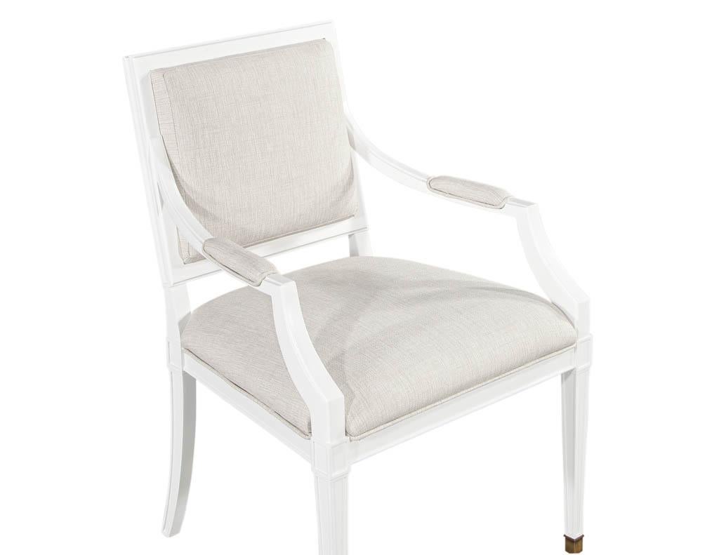 Set of 10 Louis XVI Style Cream Dining Chairs 1
