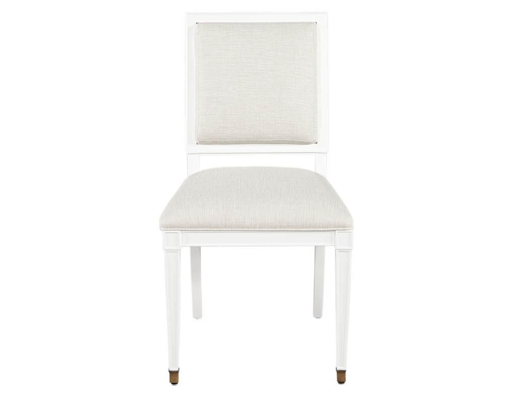 Set of 10 Louis XVI Style Cream Dining Chairs 3