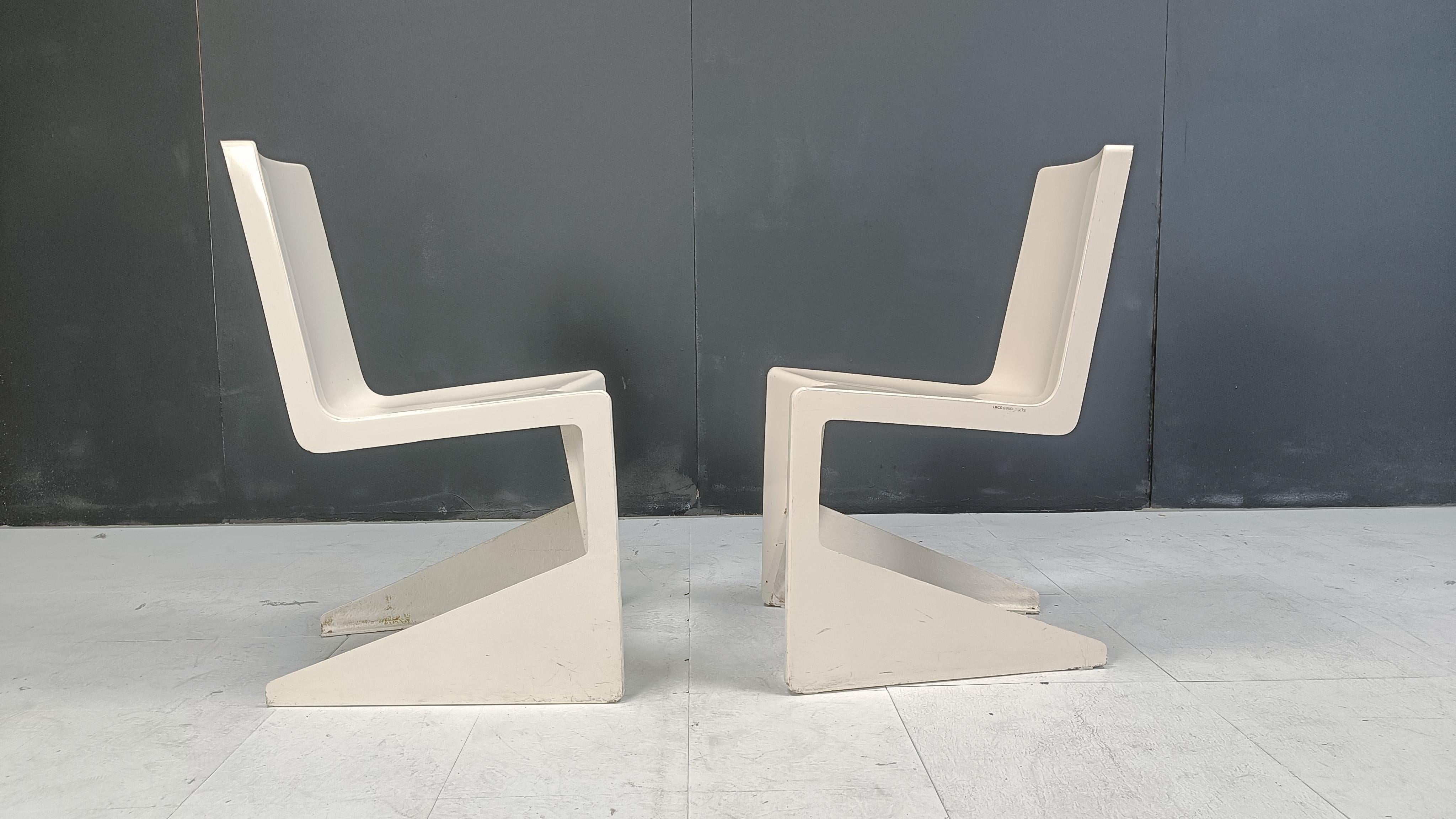 Set of 10 LRC fiberglass dining chairs by Wiel Arets for Lensvelt, early 21th ce 2