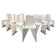 Juego de 10 sillas de comedor de fibra de vidrio LRC de Wiel Arets para Lensvelt, principios del siglo XXI