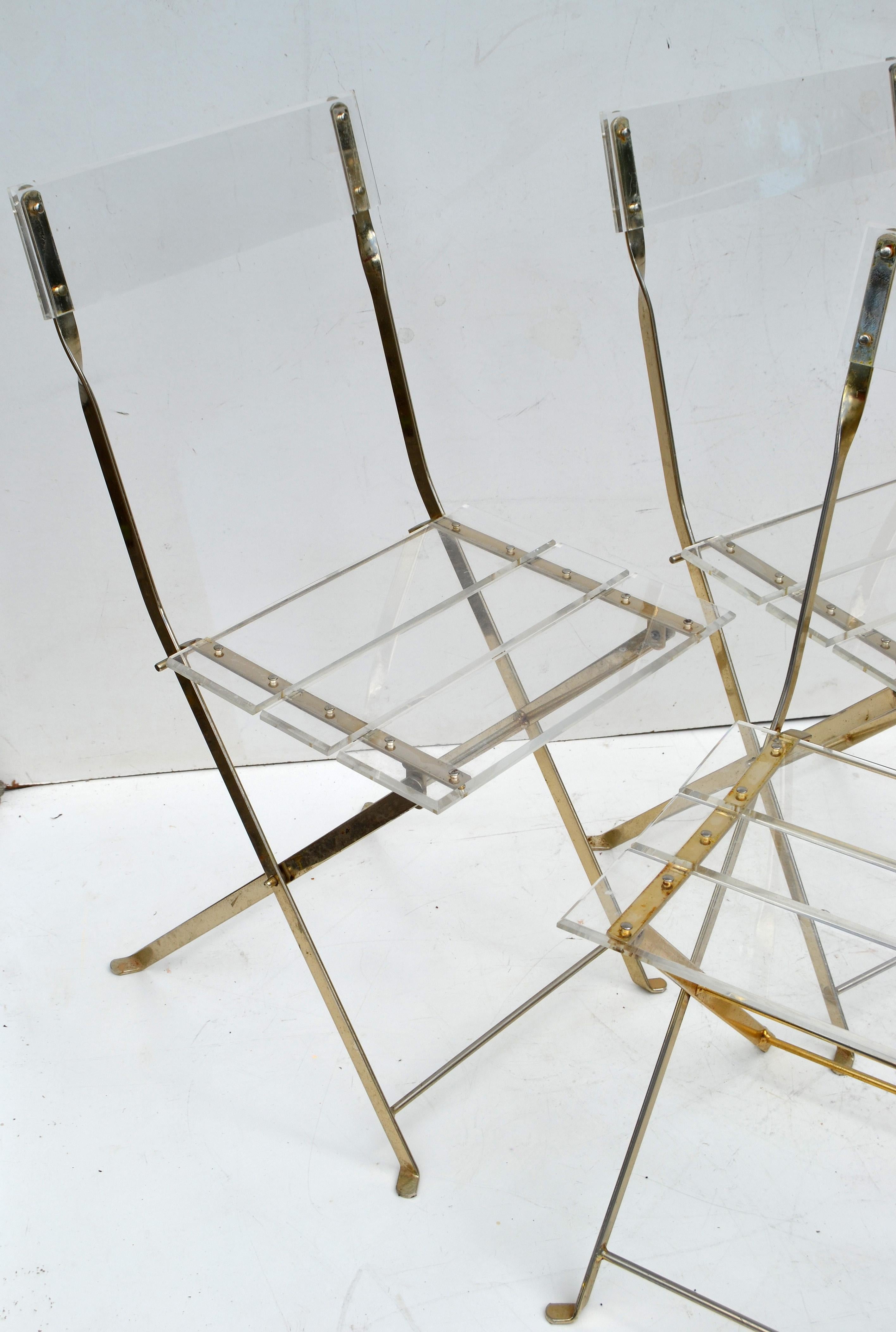 Set of 10 Lucite Folding Chairs by Yonel Lebovici for Marais International 1970 3