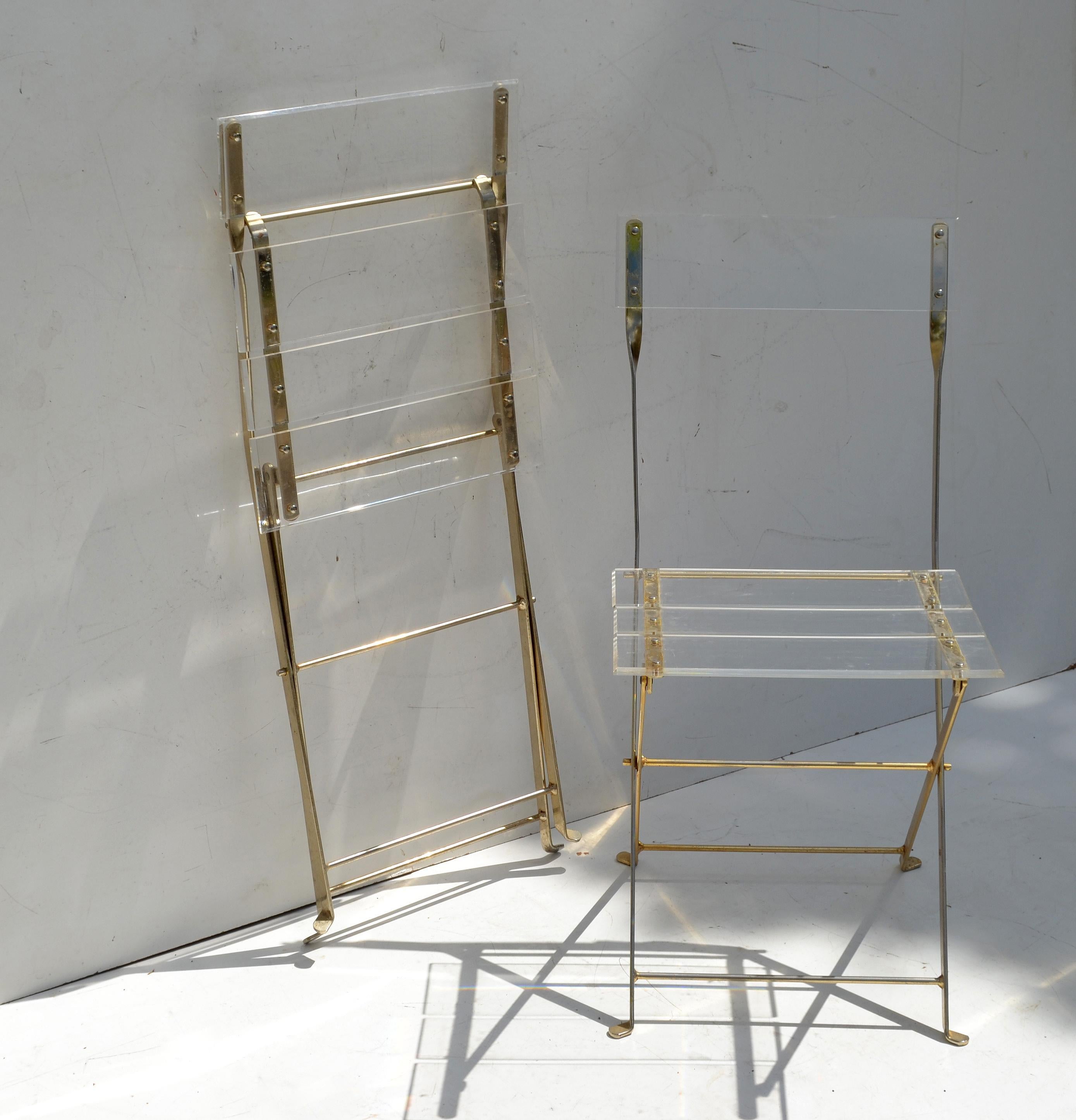 Set of 10 Lucite Folding Chairs by Yonel Lebovici for Marais International 1970 5