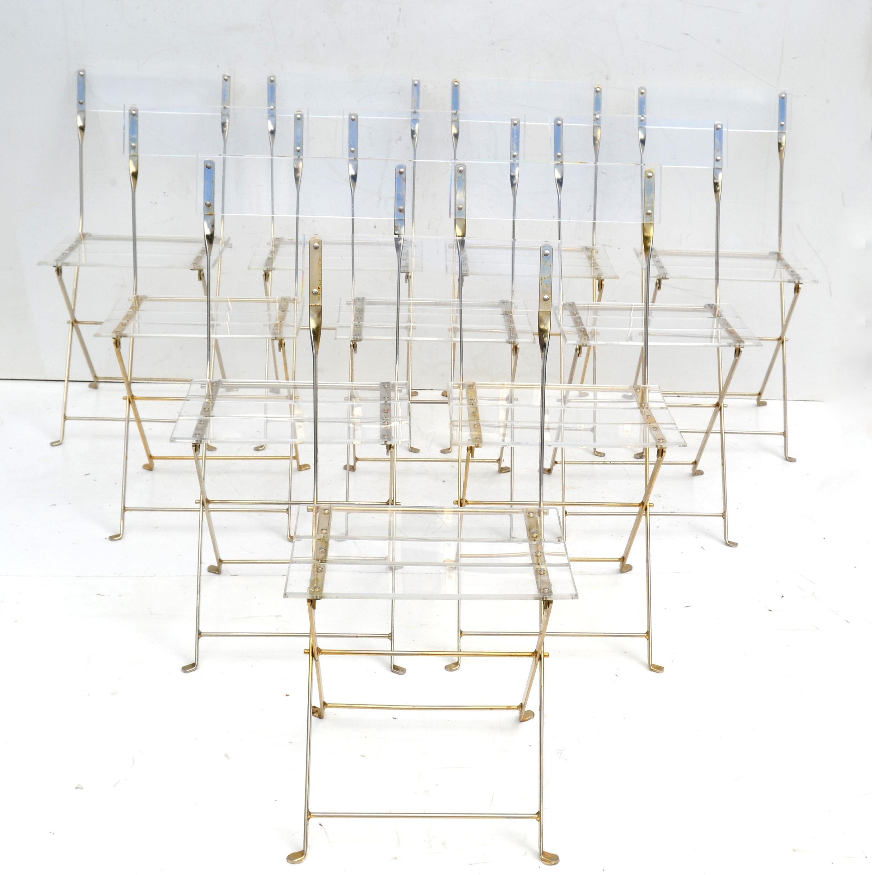 Set of 10 Lucite Folding Chairs by Yonel Lebovici for Marais International 1970 8