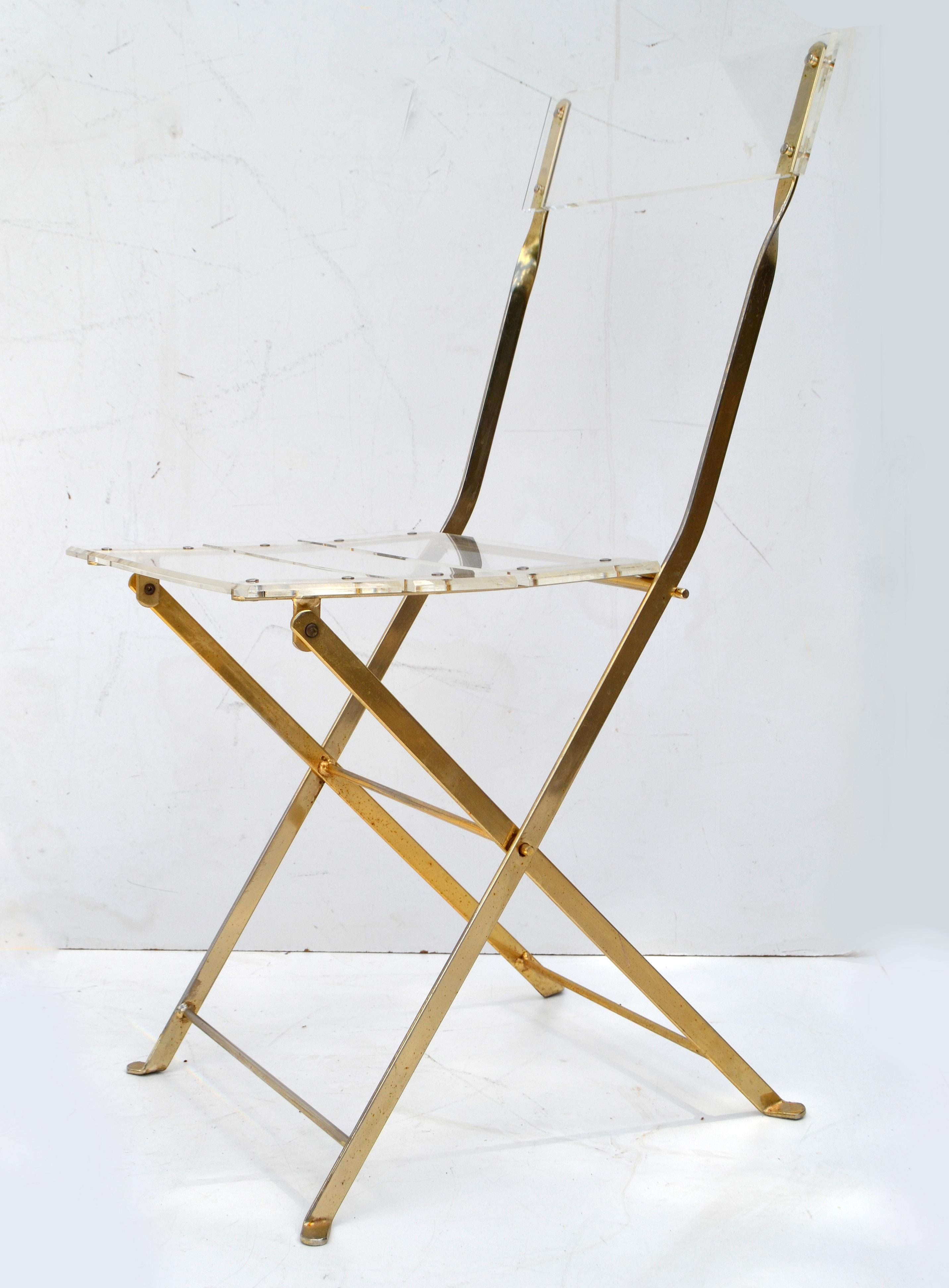 Set of 10 Lucite Folding Chairs by Yonel Lebovici for Marais International 1970 1