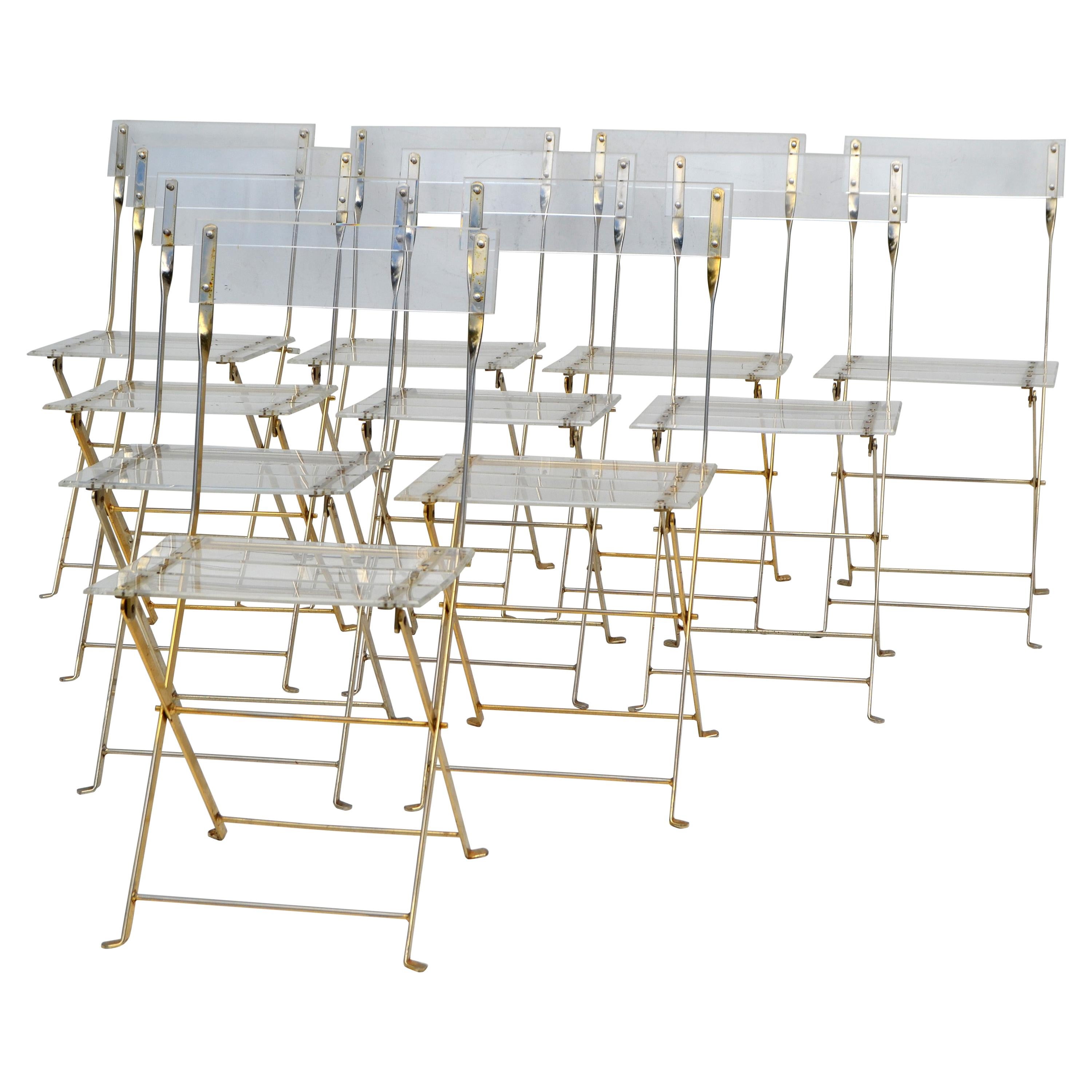 Set of 10 Lucite Folding Chairs by Yonel Lebovici for Marais International 1970