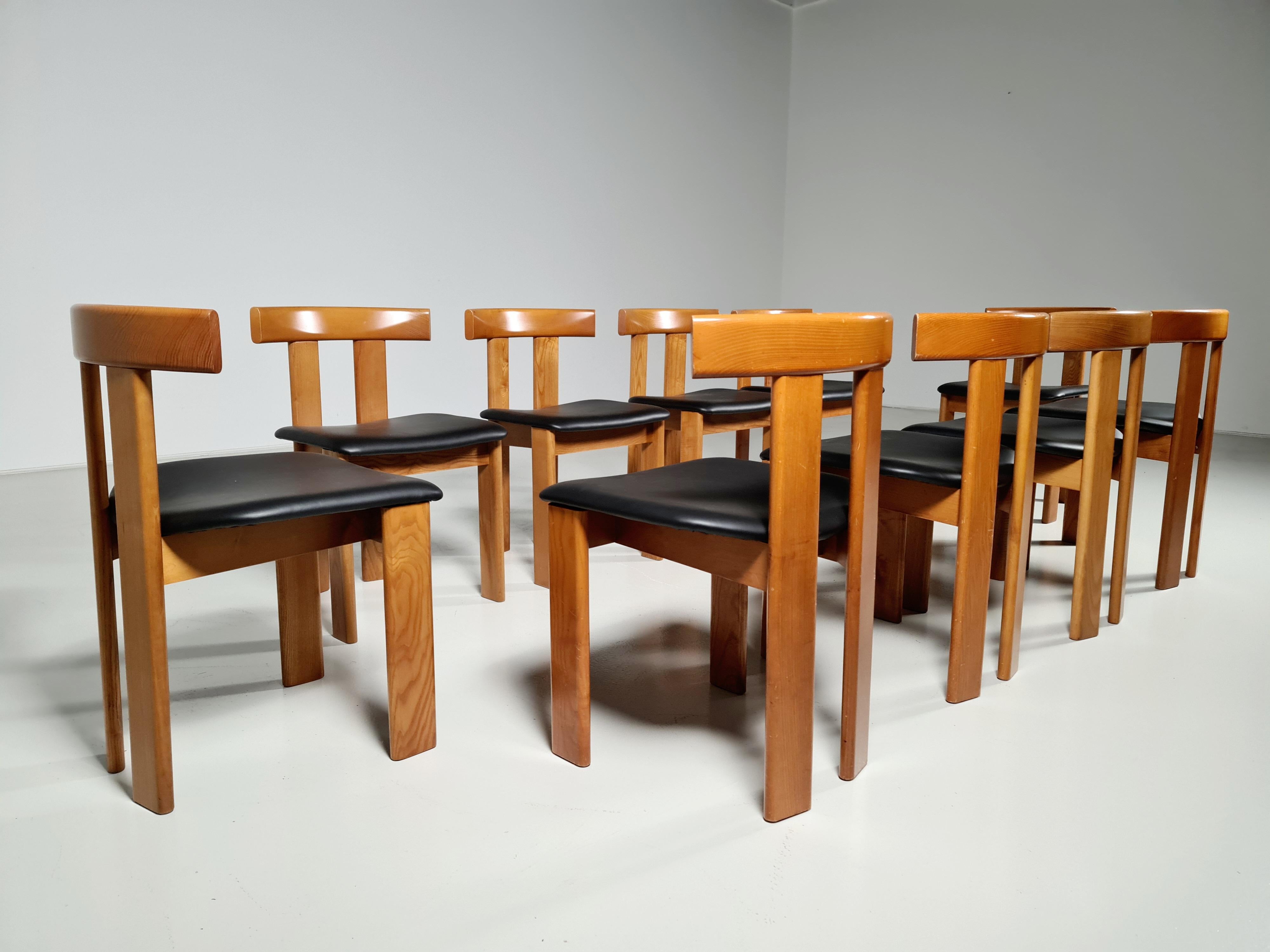 European Set of 10 Luigi Vaghi Dining Chairs for Former, Italy, 1960s