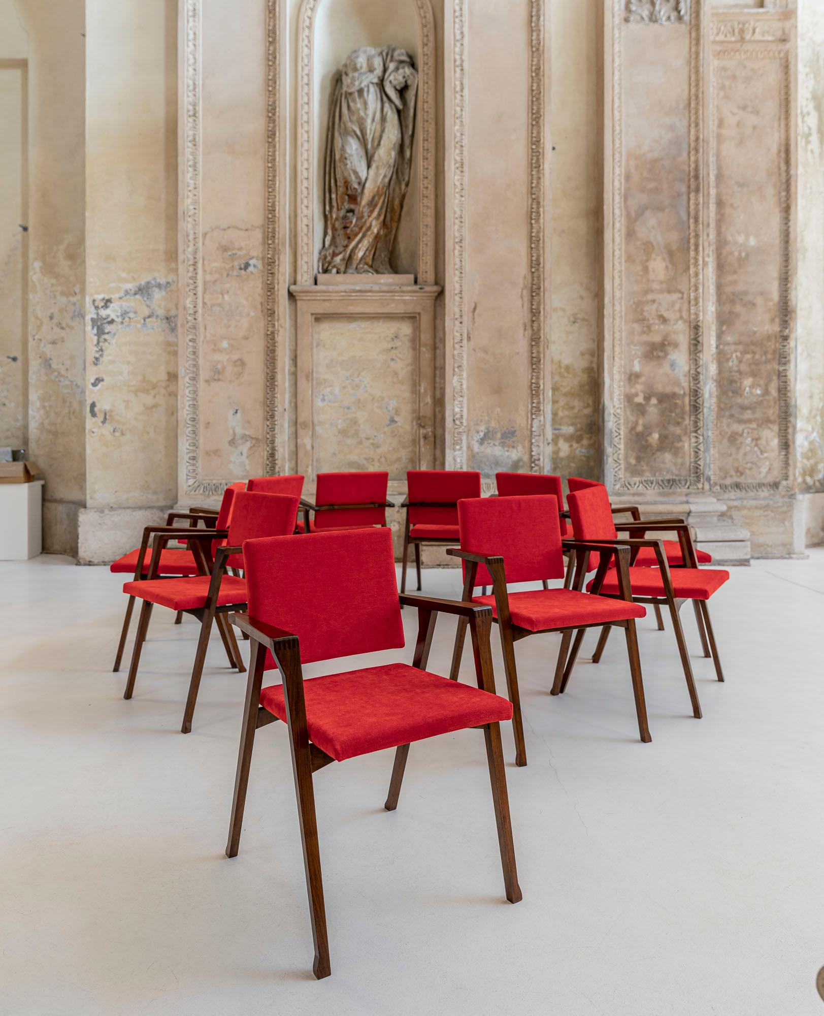 Italian Set of 10 Luisa Chairs by Franco Albini