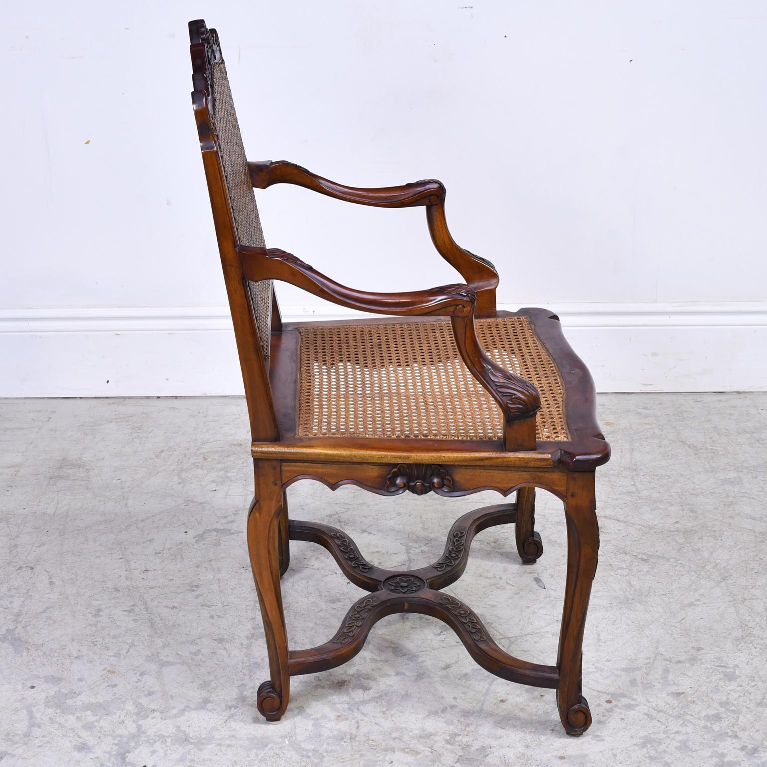 Mahogany Set of 10 LXVI Chairs with Pair of Arms and 8 Side Chairs, Caned Seat and Back