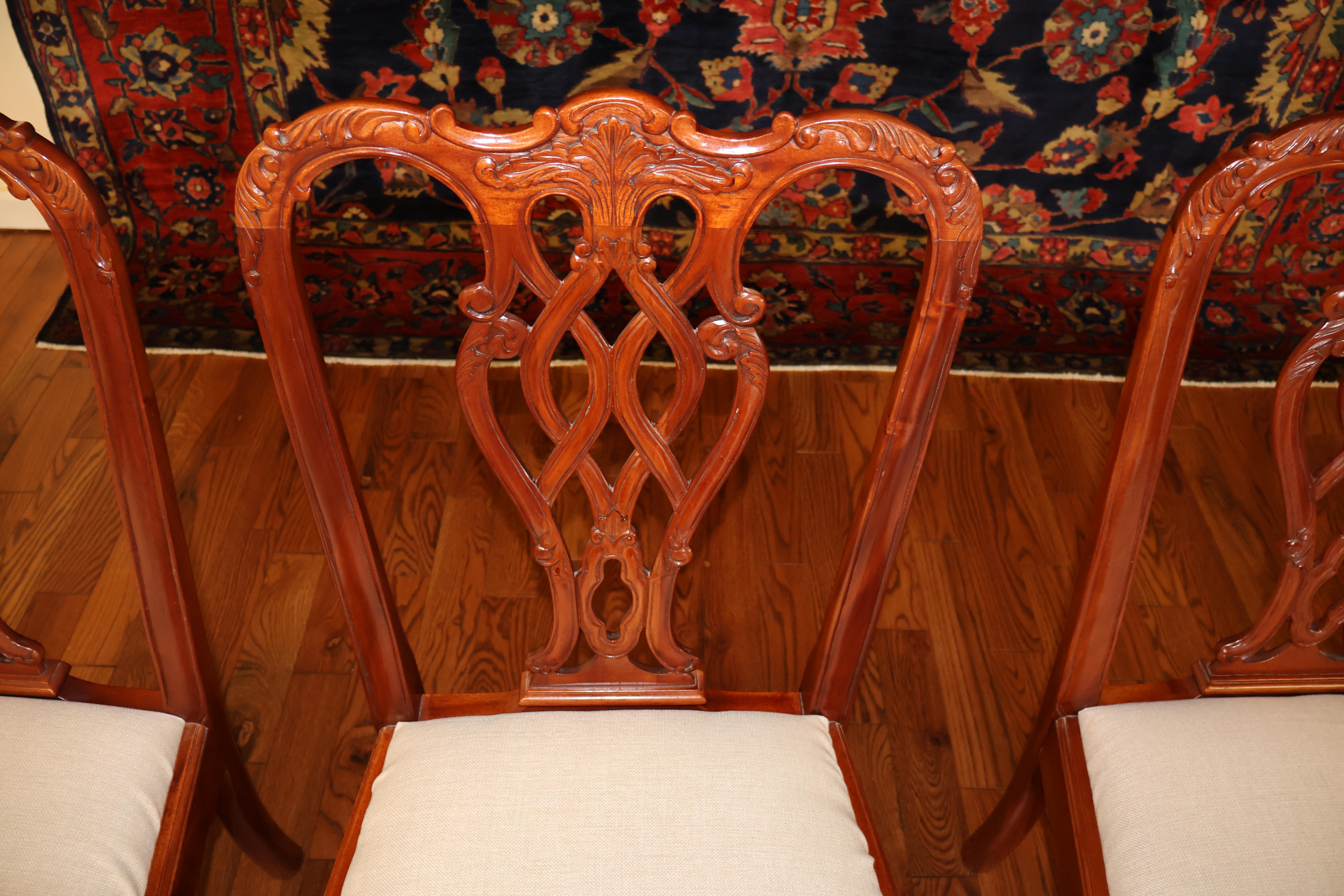 Set of 10 Mahogany Chippendale Style Ball & Claw Foot Dining Chairs For Sale 8