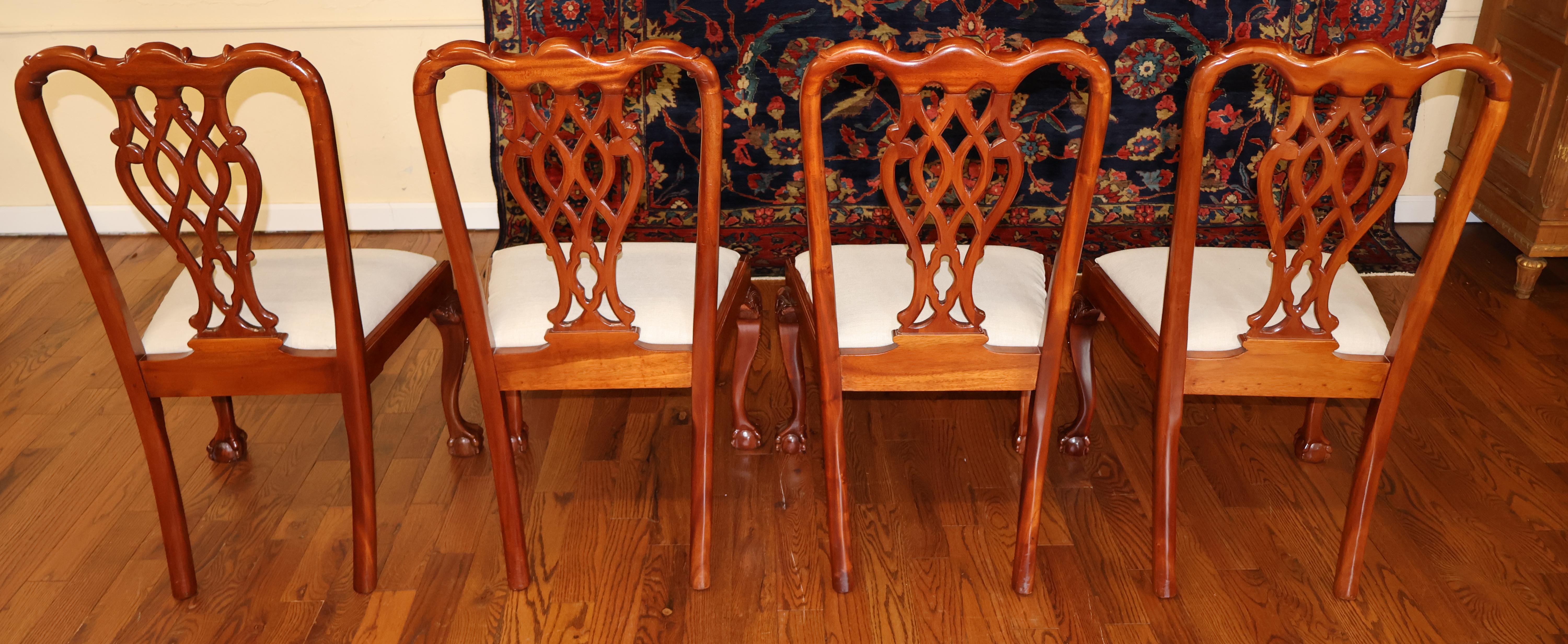 Set of 10 Mahogany Chippendale Style Ball & Claw Foot Dining Chairs For Sale 10