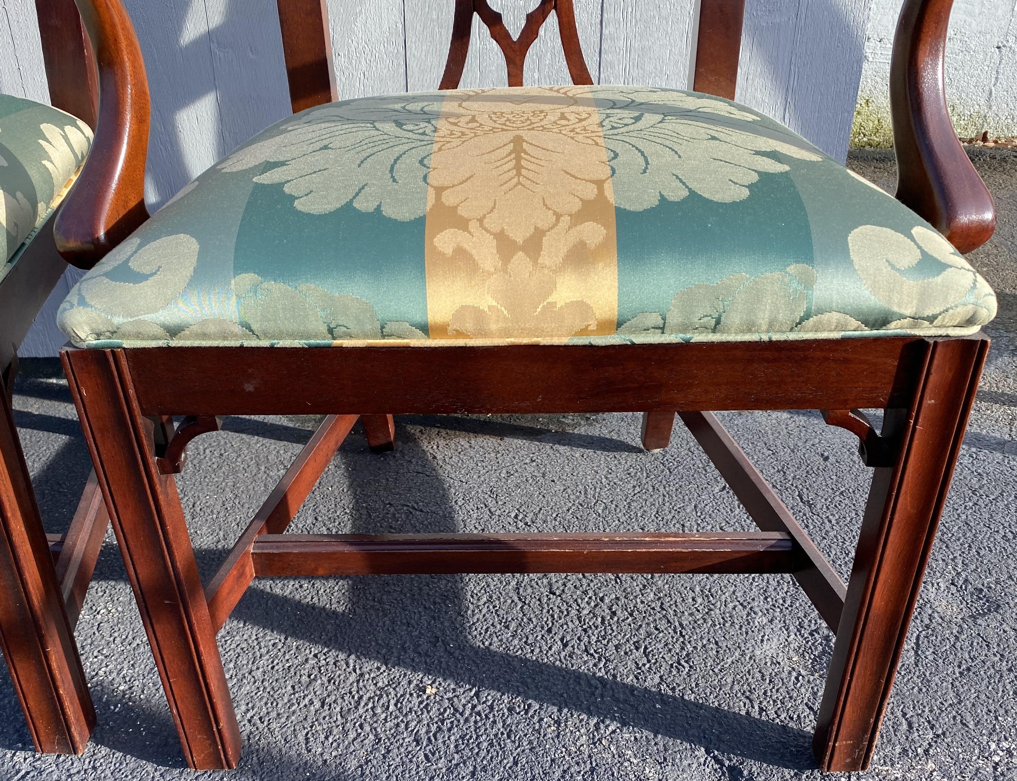 20th Century Set of 10 Mahogany Chippendale Style Dining Chairs