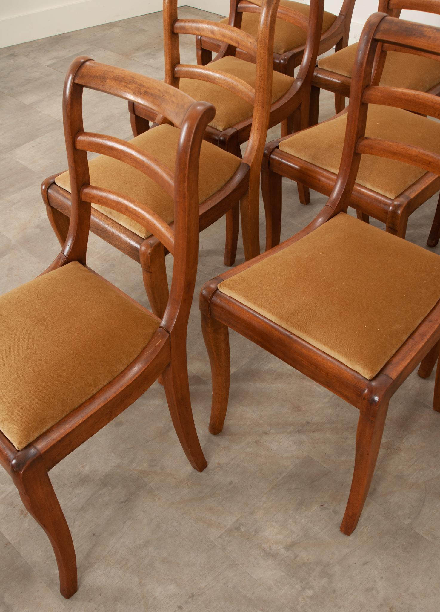 French Set of 10 Mahogany Dining Chairs