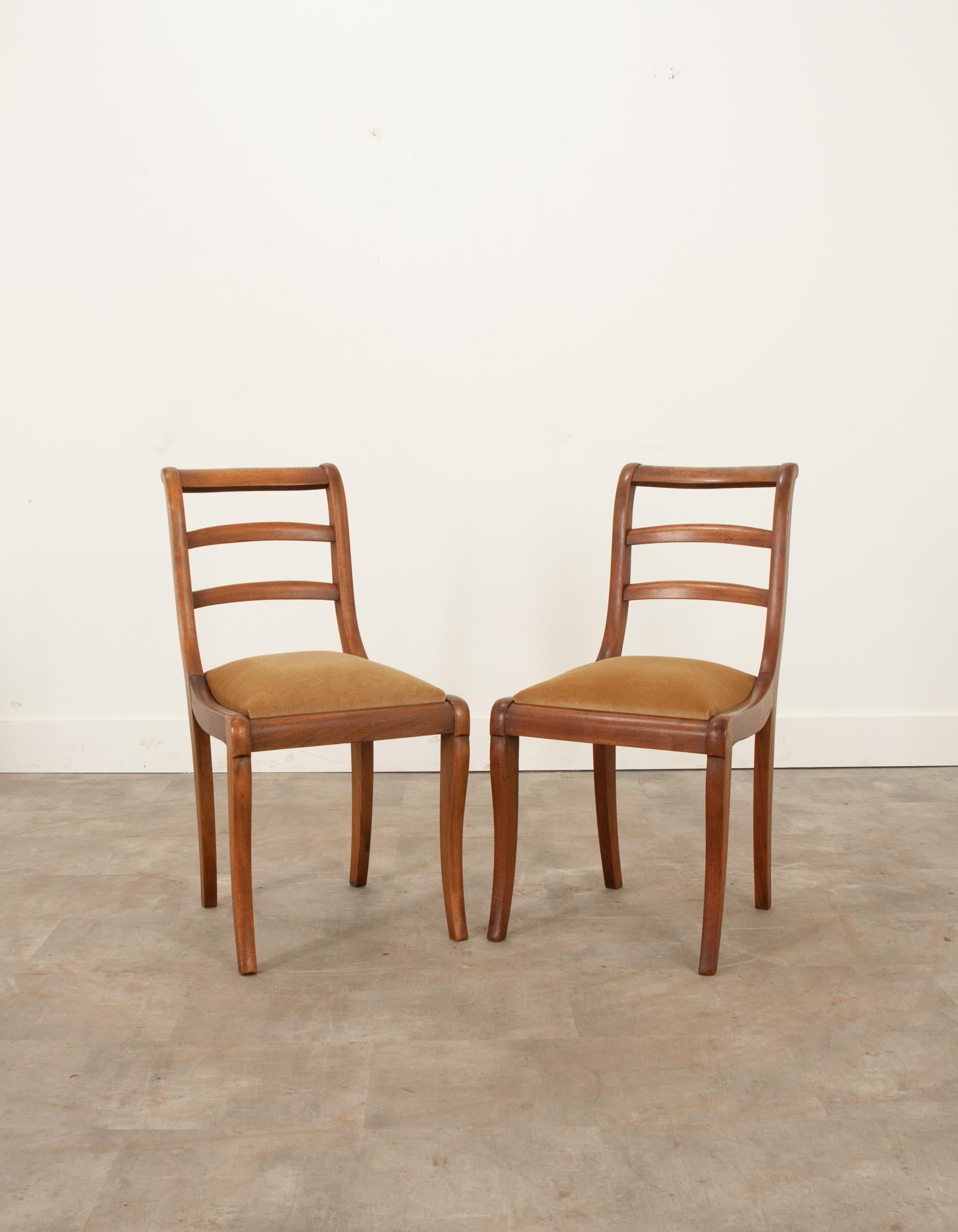 Fabric Set of 10 Mahogany Dining Chairs