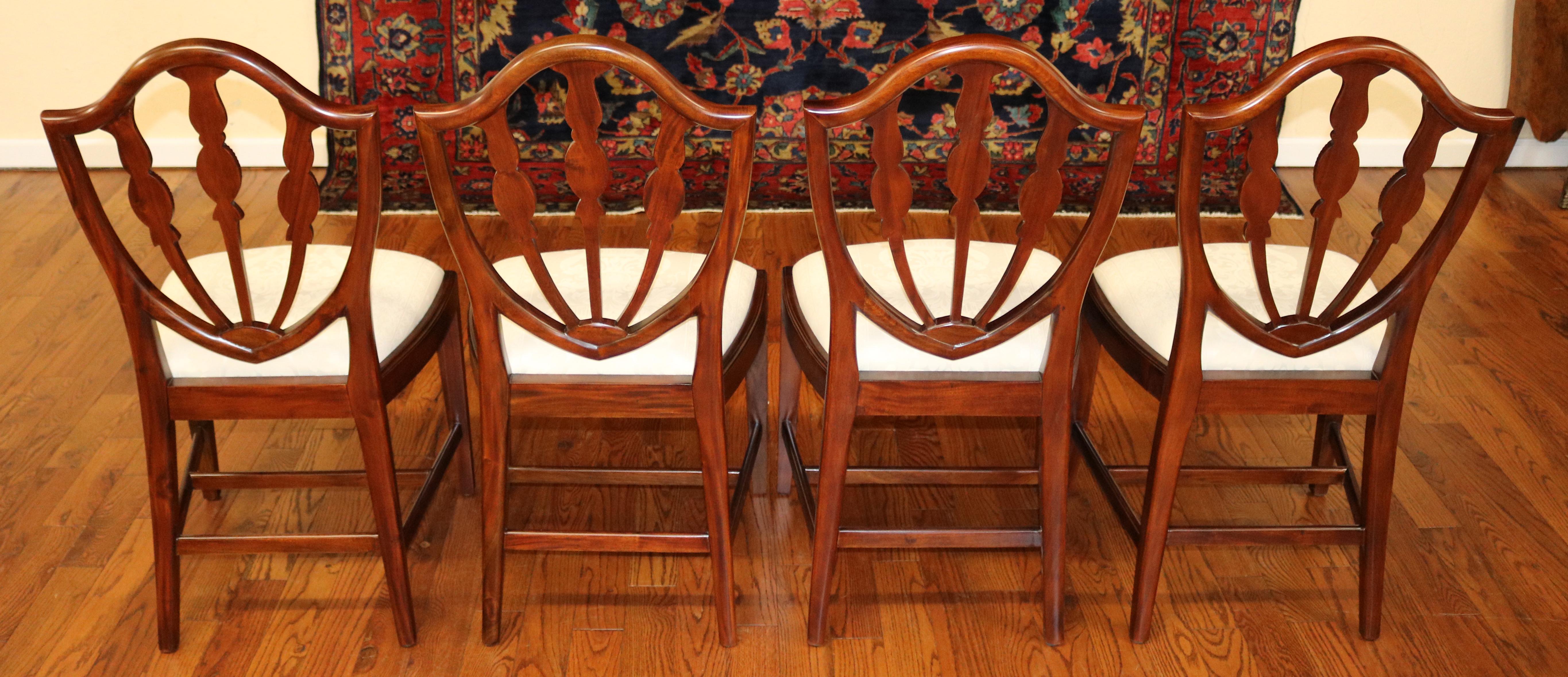 Set of 10 Mahogany Satinwood Inlaid Baltimore Federal Style Dining Chairs For Sale 6