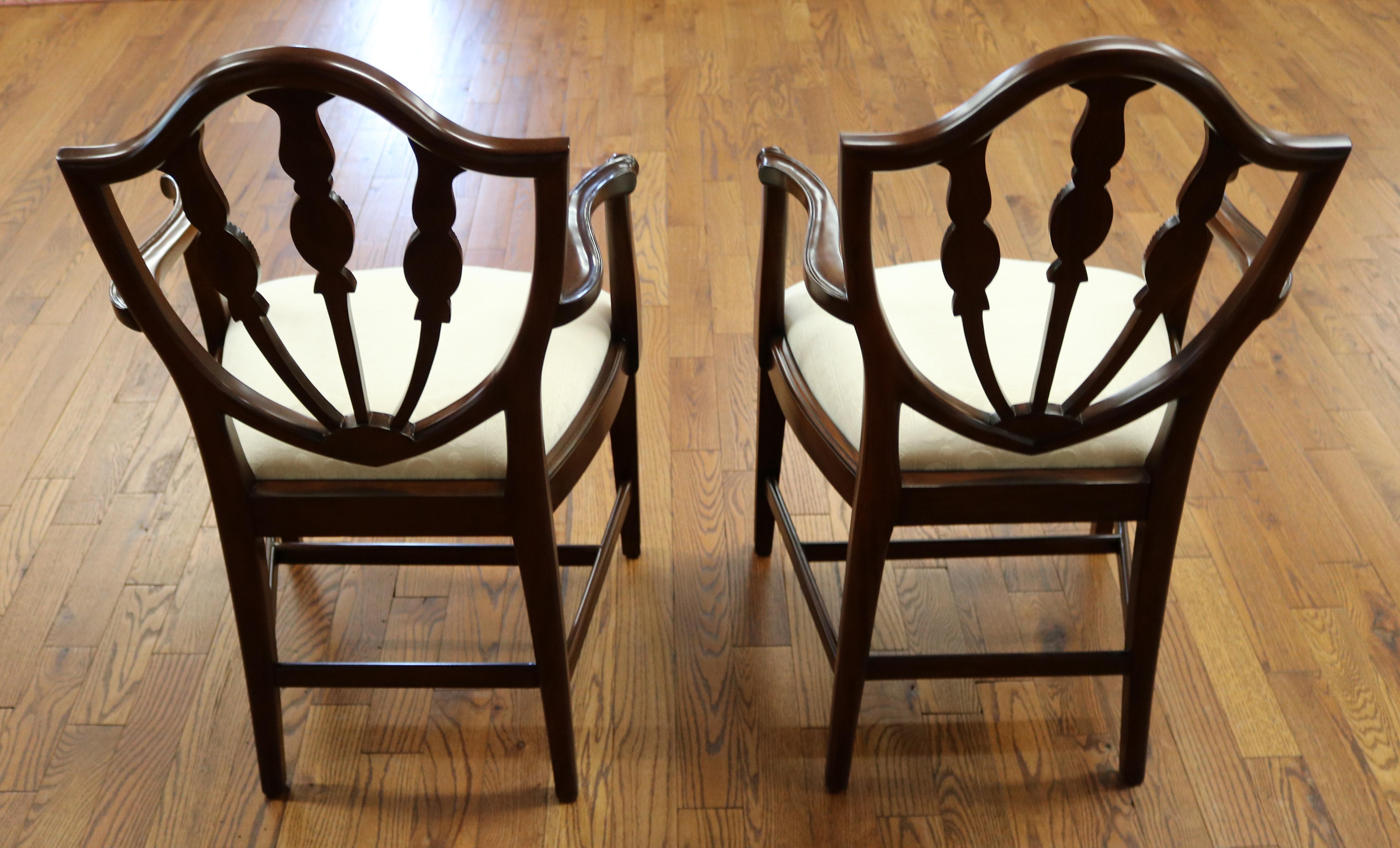 Set of 10 Mahogany Satinwood Inlaid Baltimore Federal Style Dining Chairs For Sale 9