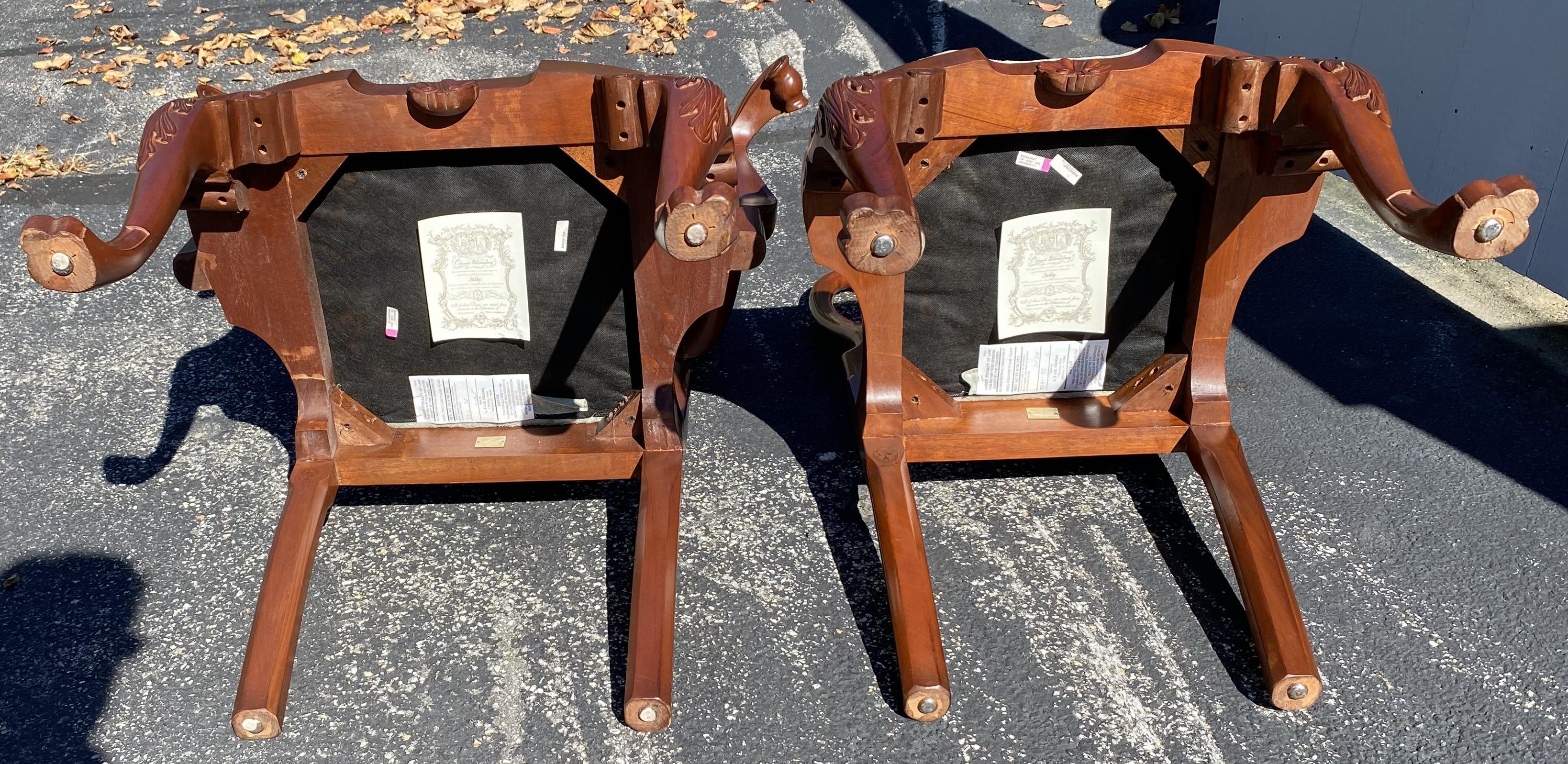 Set of 10 Mahogany Shell Carved Colonial Williamsburg Dining Chairs by Stickley 3