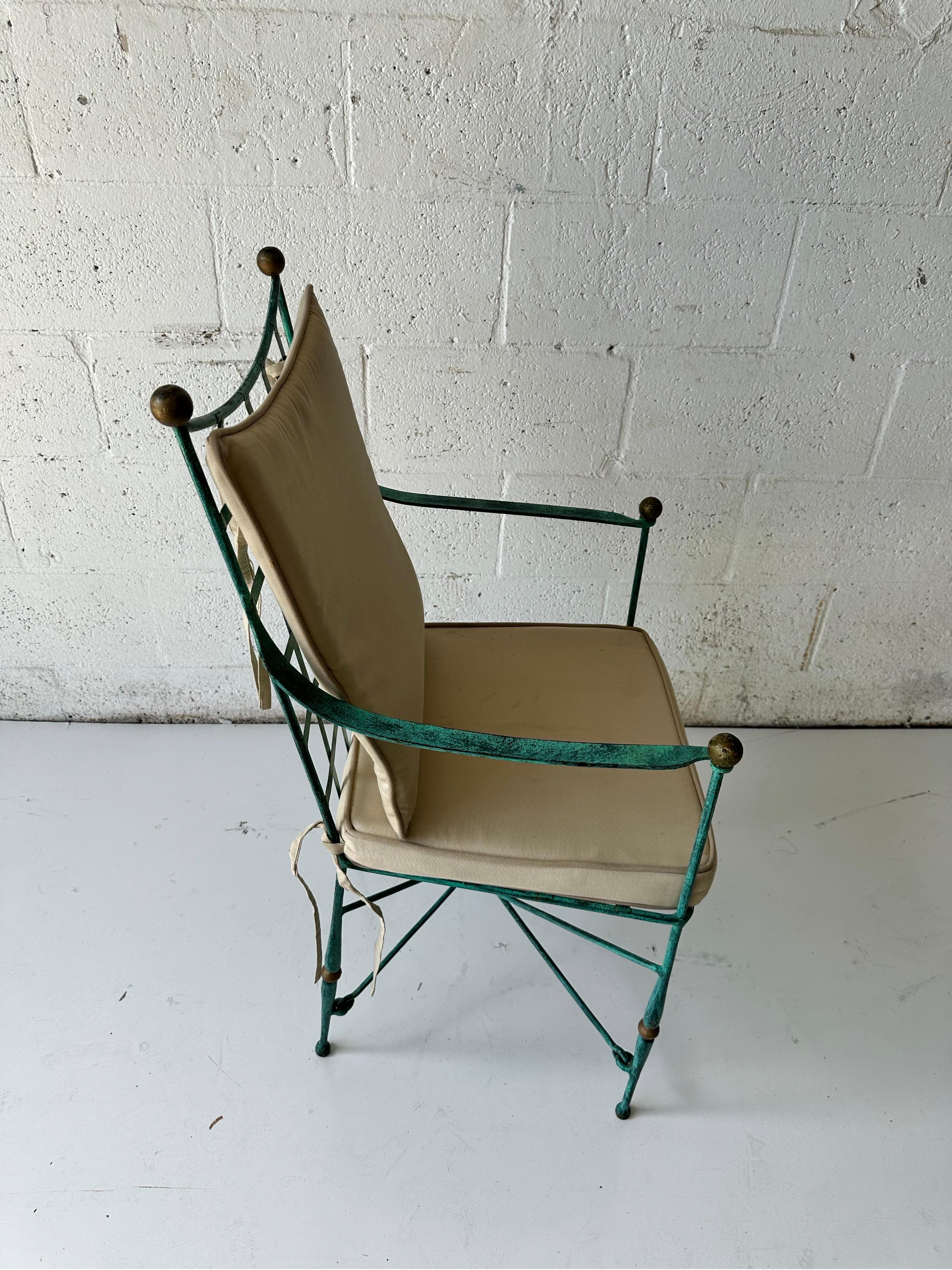 Set of 10 Maison Jansen  Style wrought  iron Armchair  For Sale 3