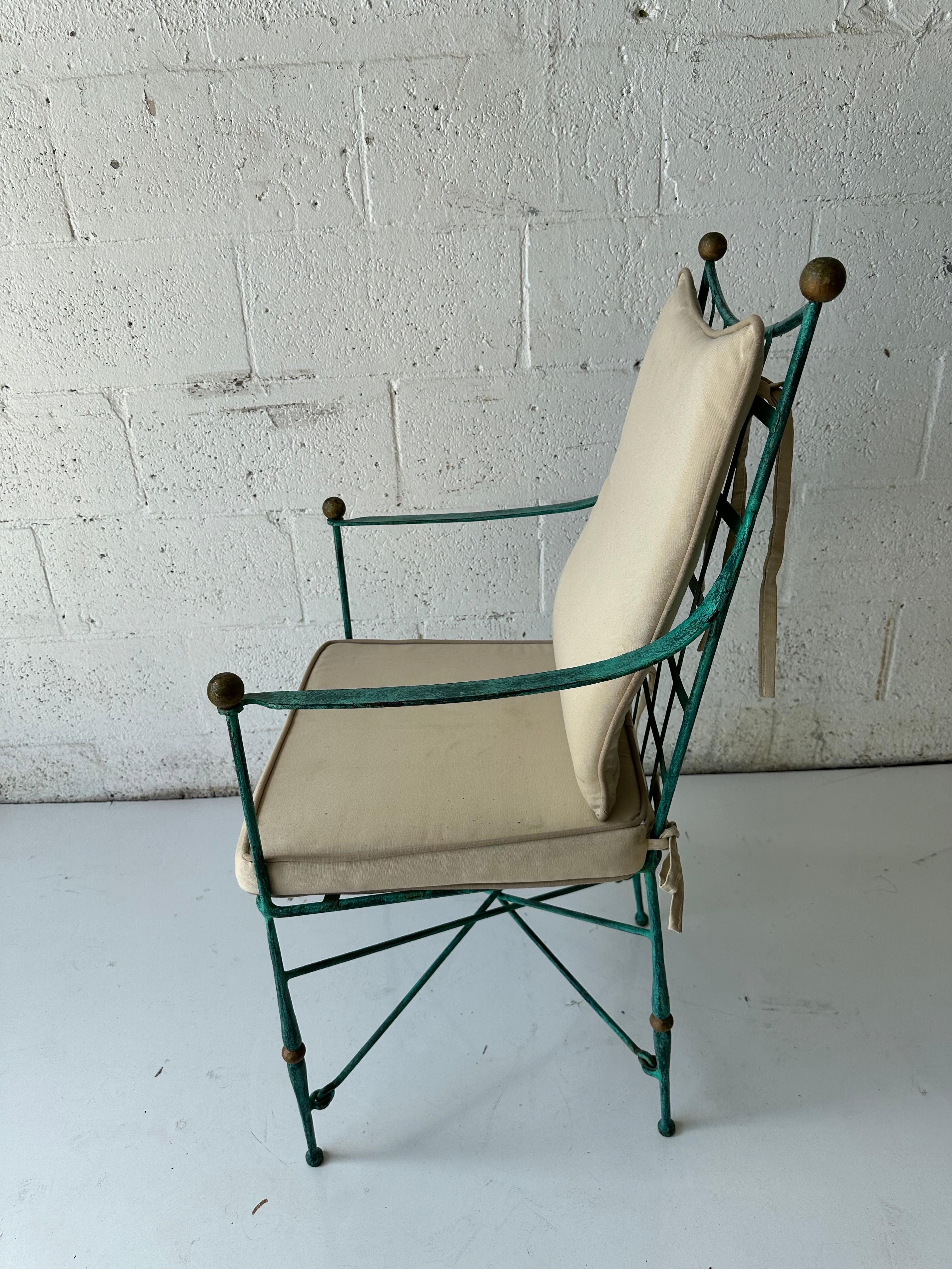 Set of 10 Maison Jansen  Style wrought  iron Armchair  For Sale 5