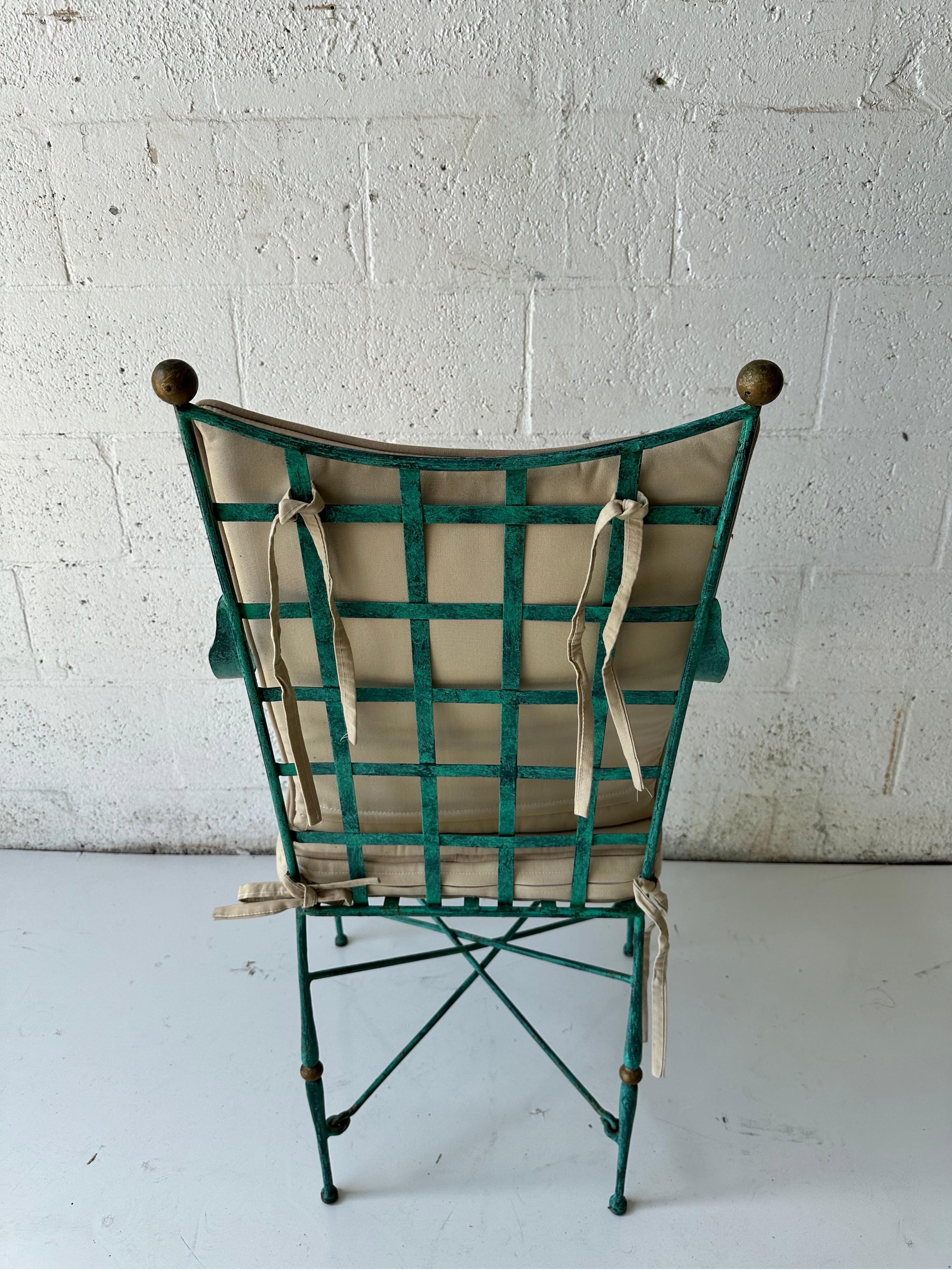 Set of 10 Maison Jansen  Style wrought  iron Armchair  For Sale 9