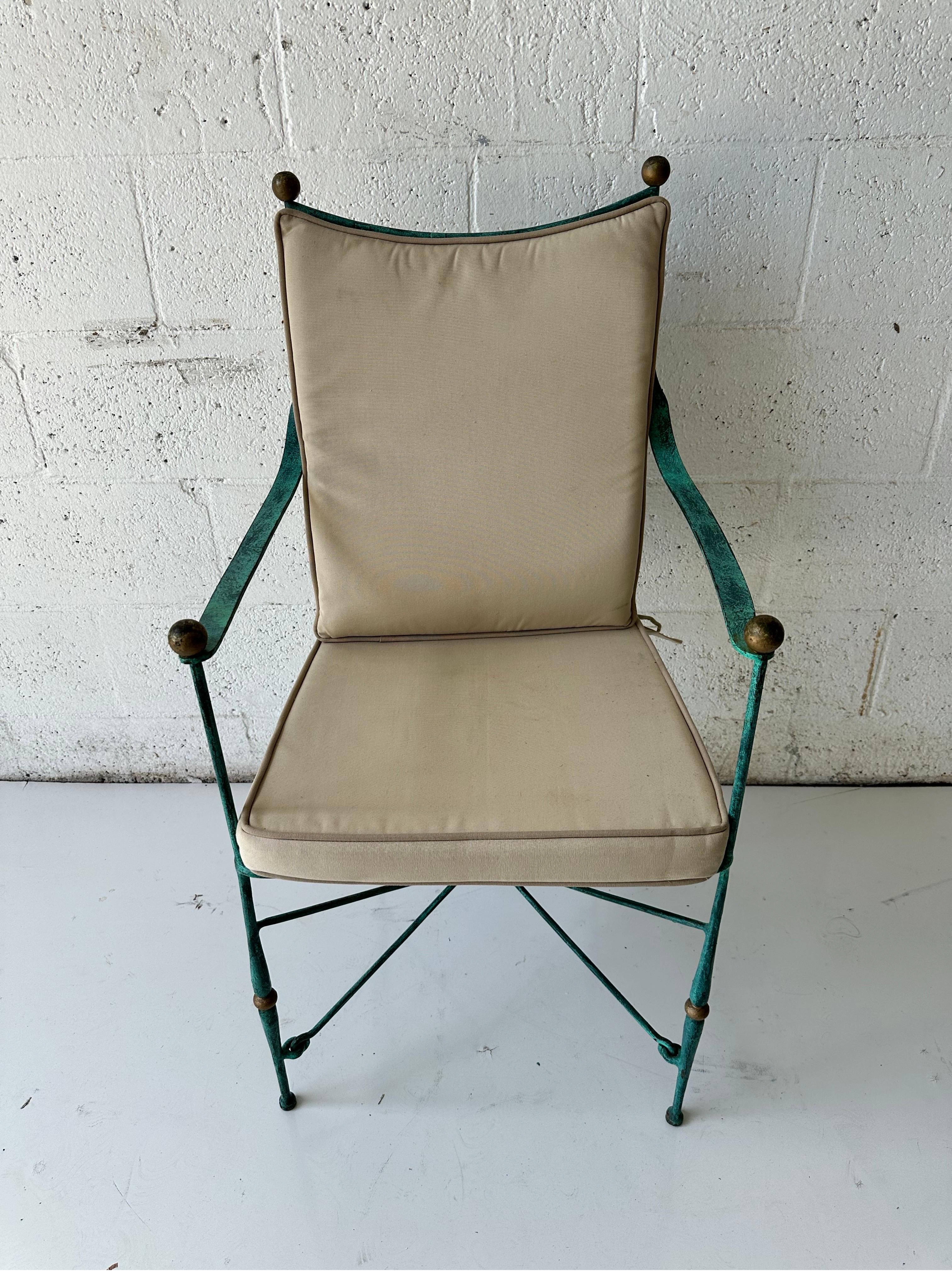 Set of 10 Maison Jansen  Style wrought  iron Armchair  For Sale 1