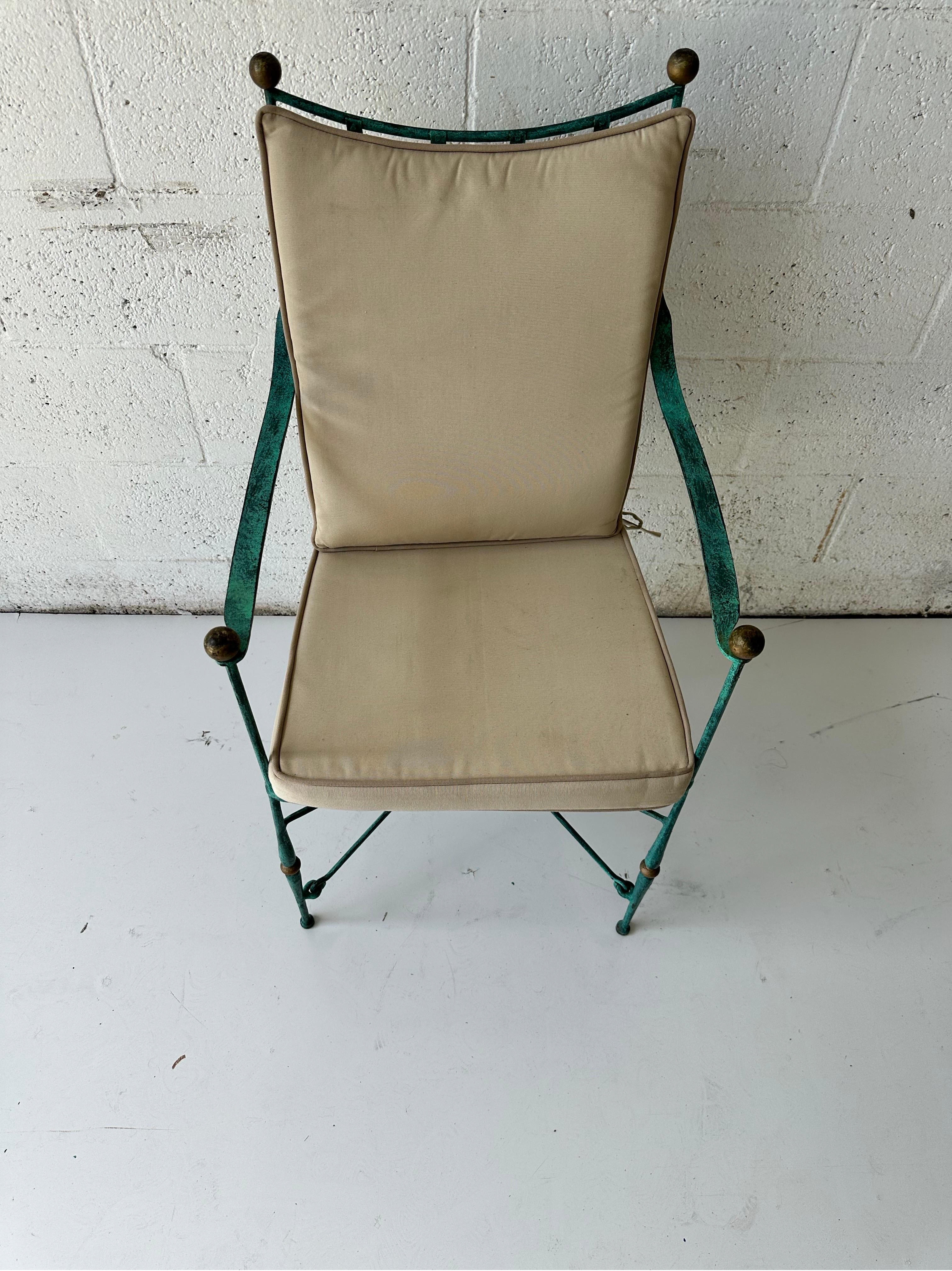 Set of 10 Maison Jansen  Style wrought  iron Armchair  For Sale 2