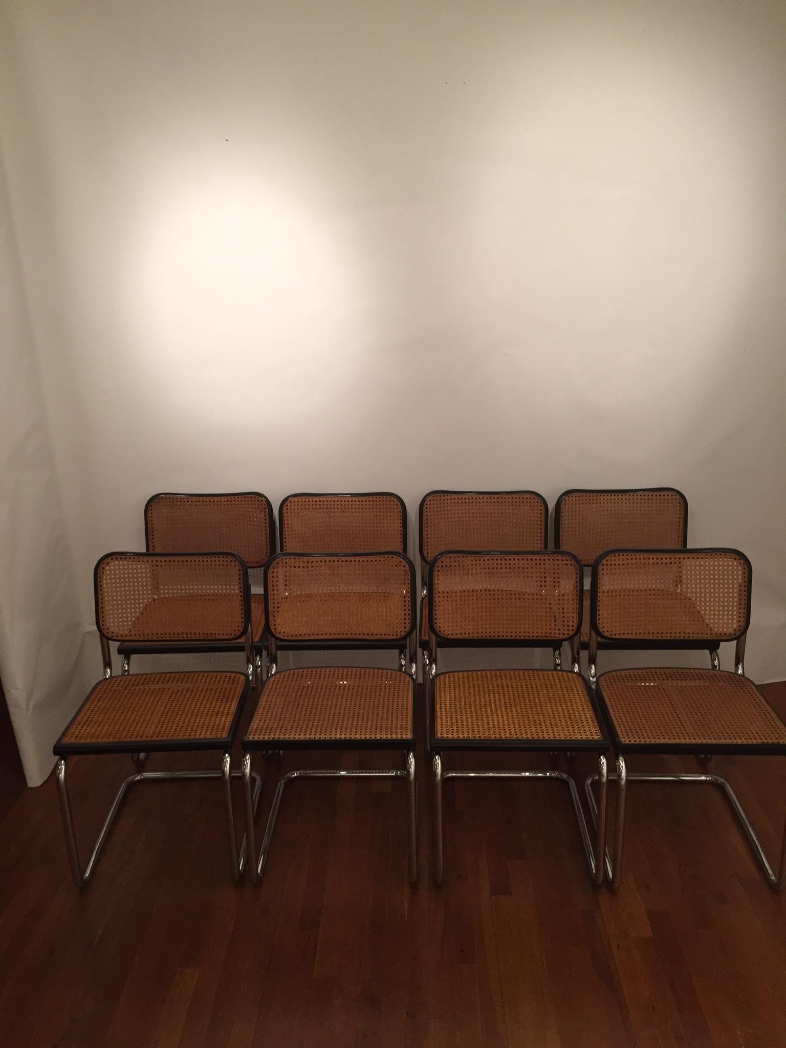 Lacquered Set of 10 Marcel Breuer Vintage Cesca Vintage Chairs