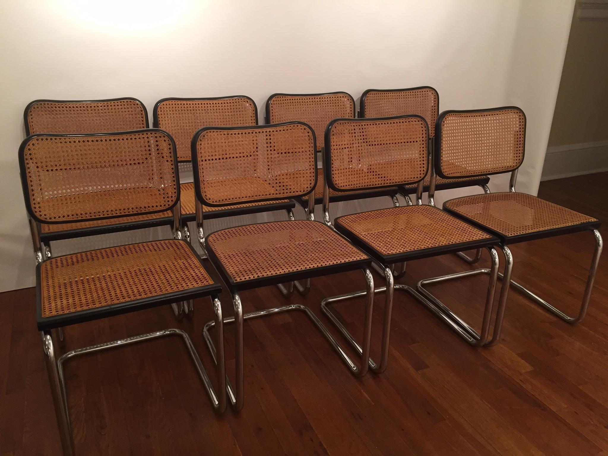 Set of 10 Marcel Breuer Vintage Cesca Vintage Chairs In Good Condition In Westport, CT