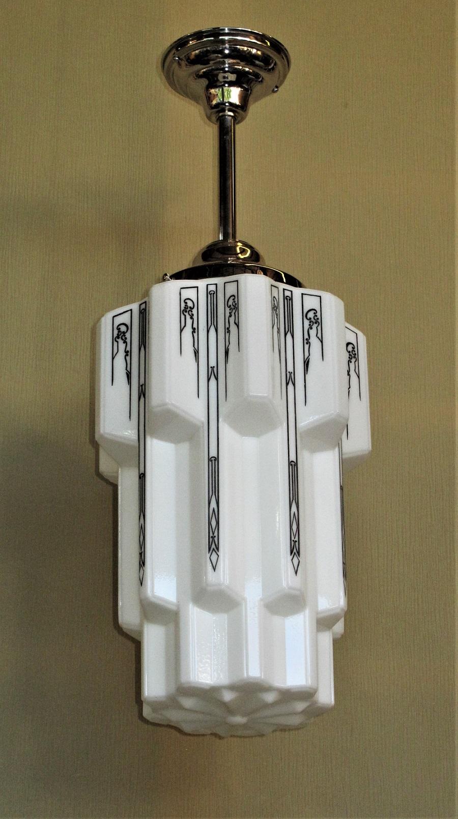 Early 20th Century Set of 10 Matching Deco Skyscraper Fixtures For Sale