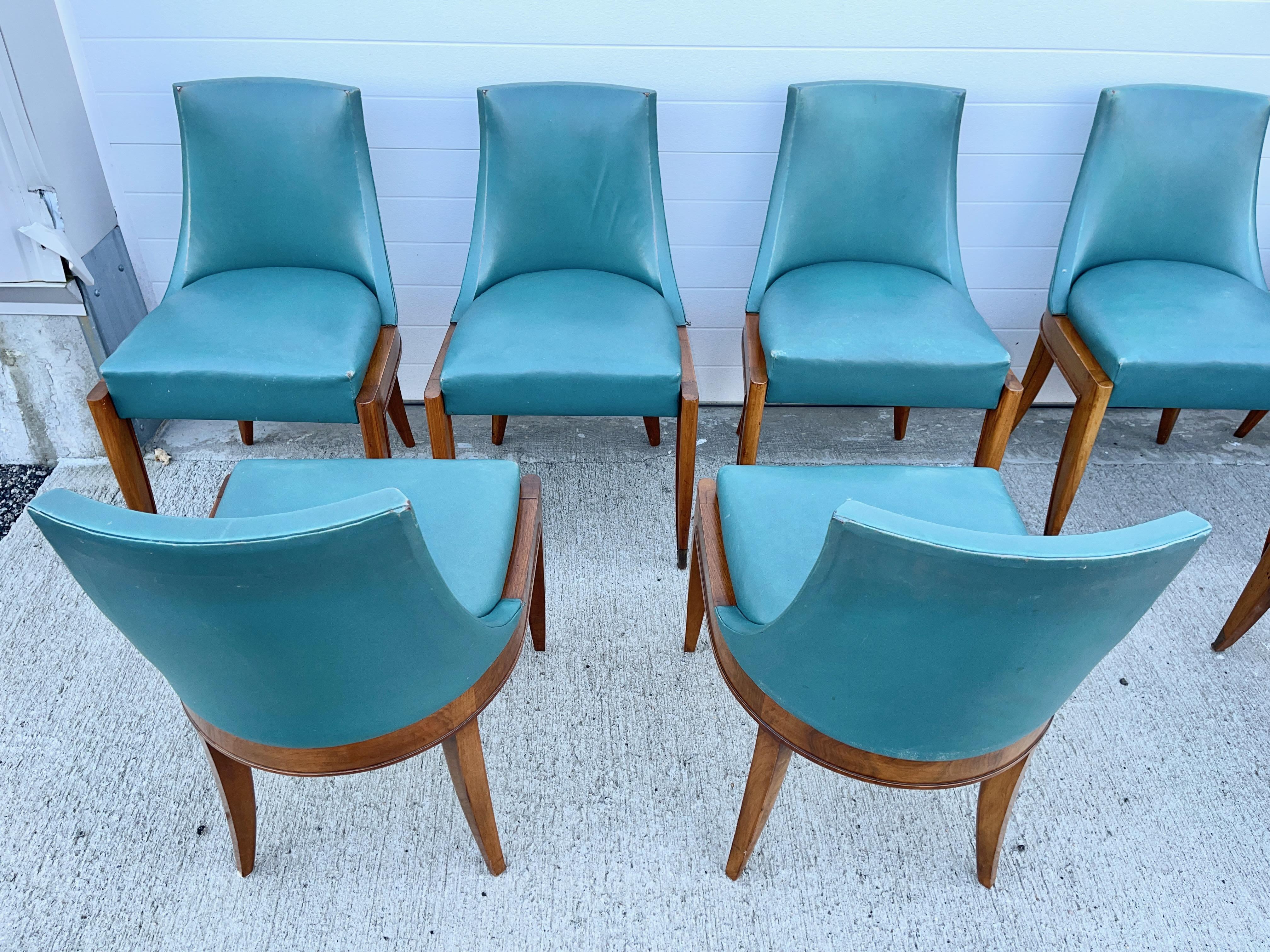 Set of 10 Maurice Jallot Gondola Dining Chairs 4
