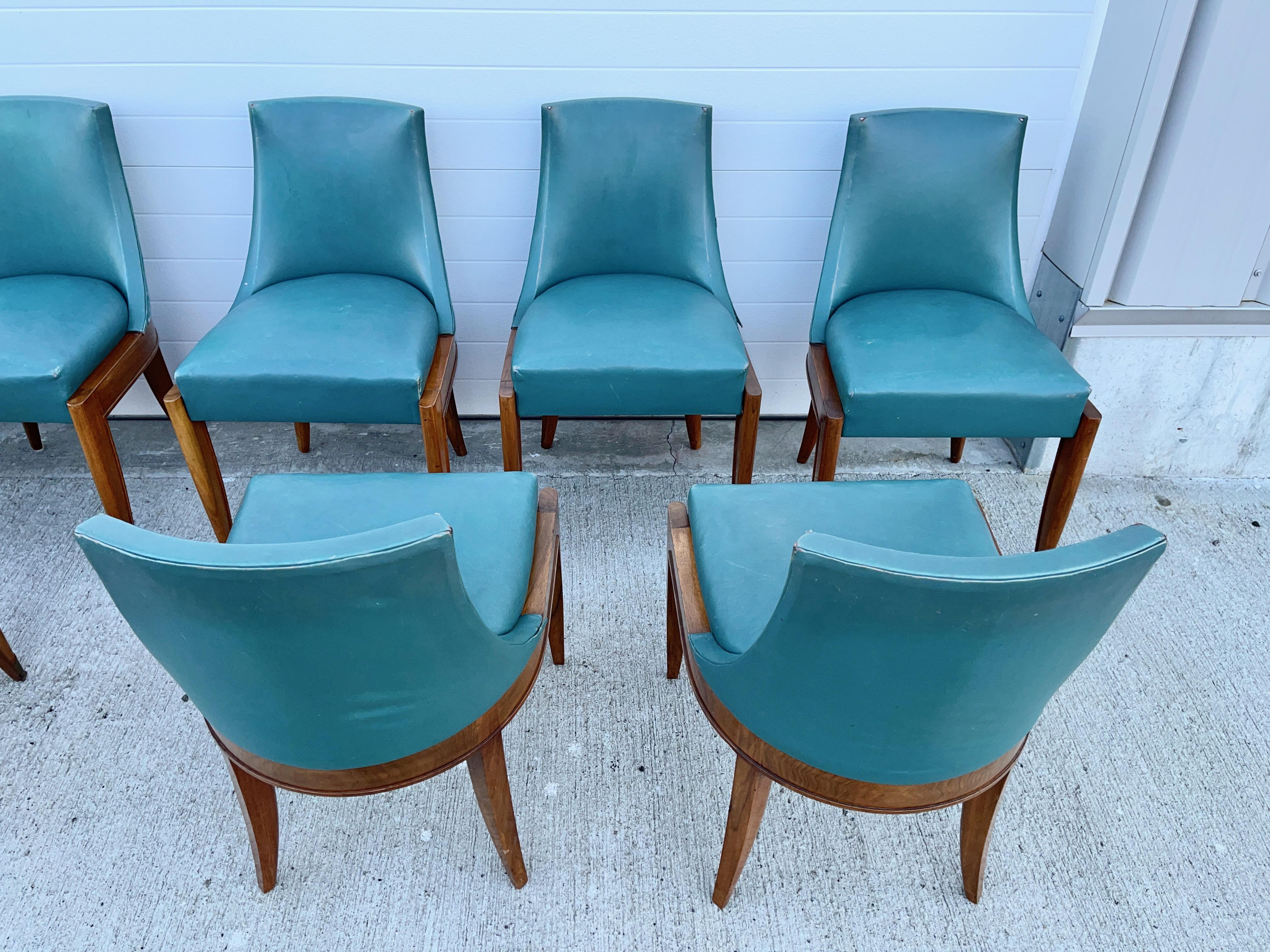 Set of 10 Maurice Jallot Gondola Dining Chairs 5