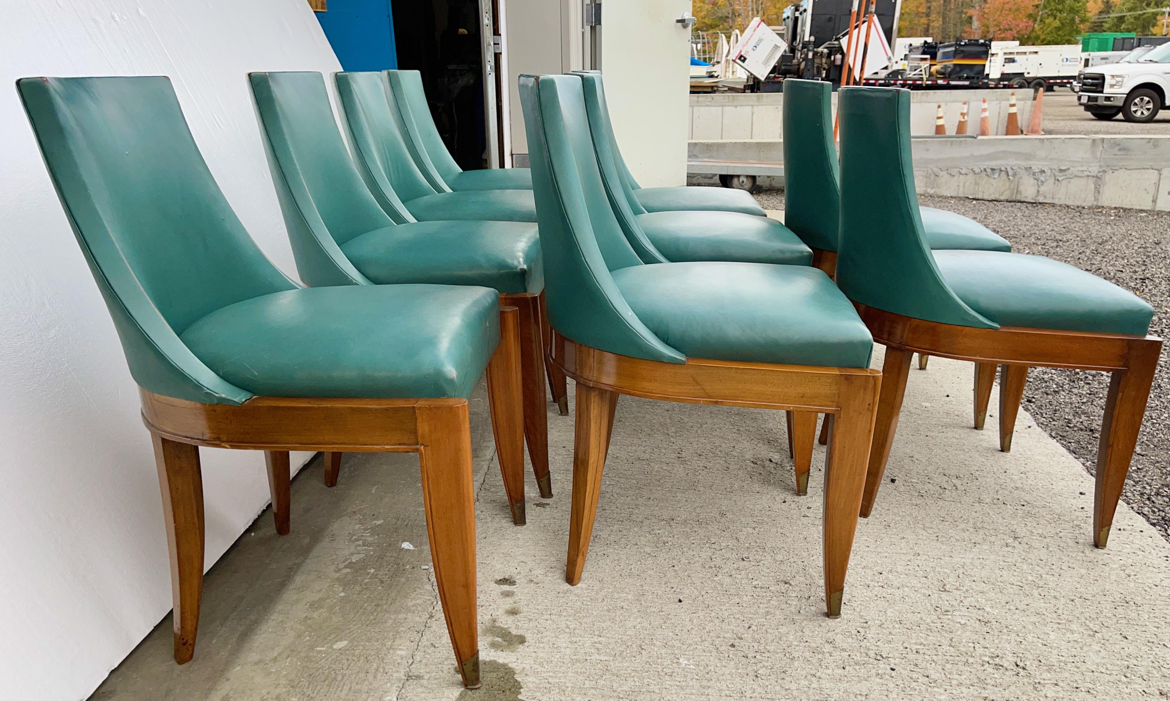 Set of 10 Maurice Jallot Gondola Dining Chairs 11