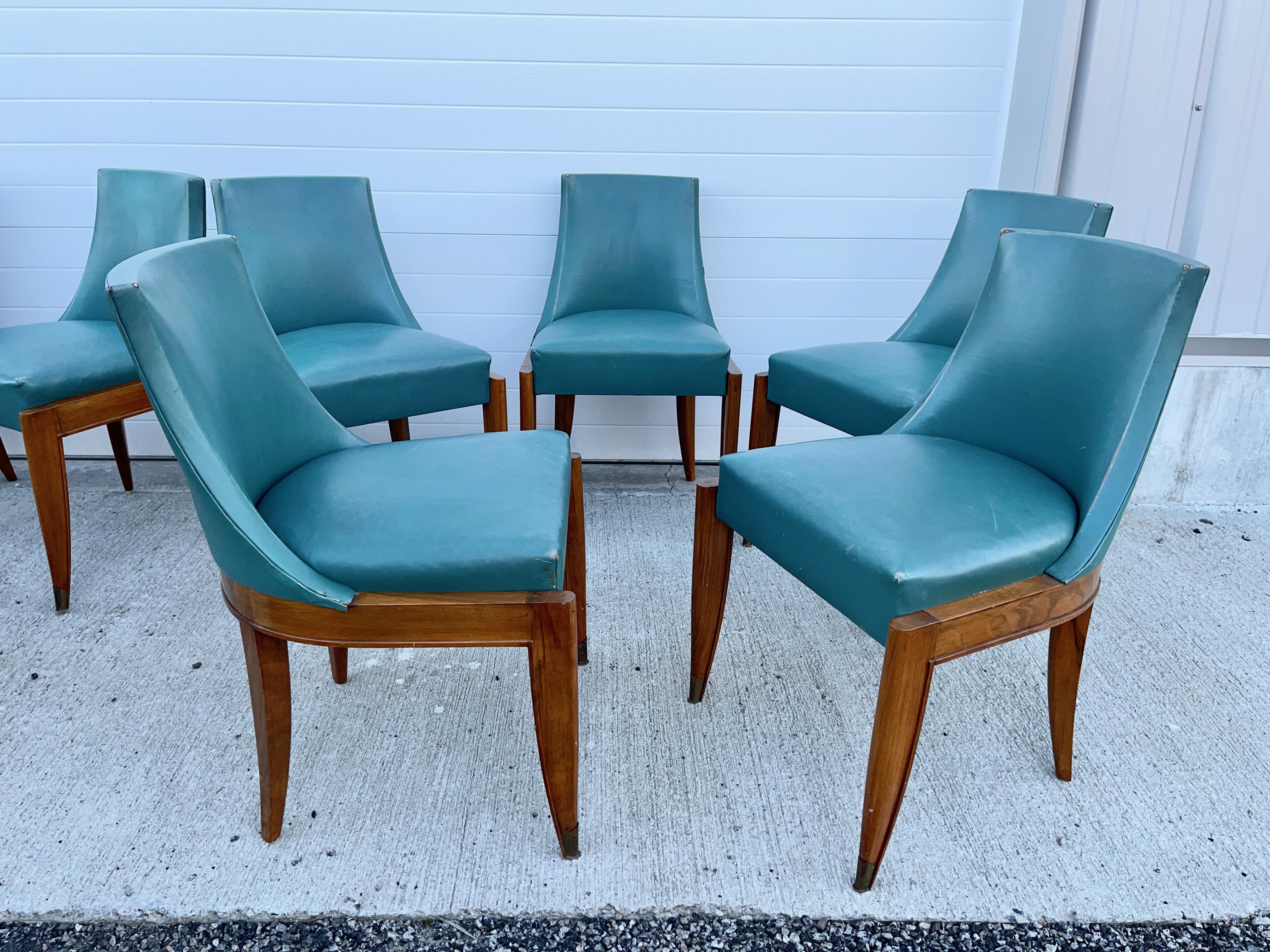 Set of 10 Maurice Jallot Gondola Dining Chairs In Good Condition In Hanover, MA