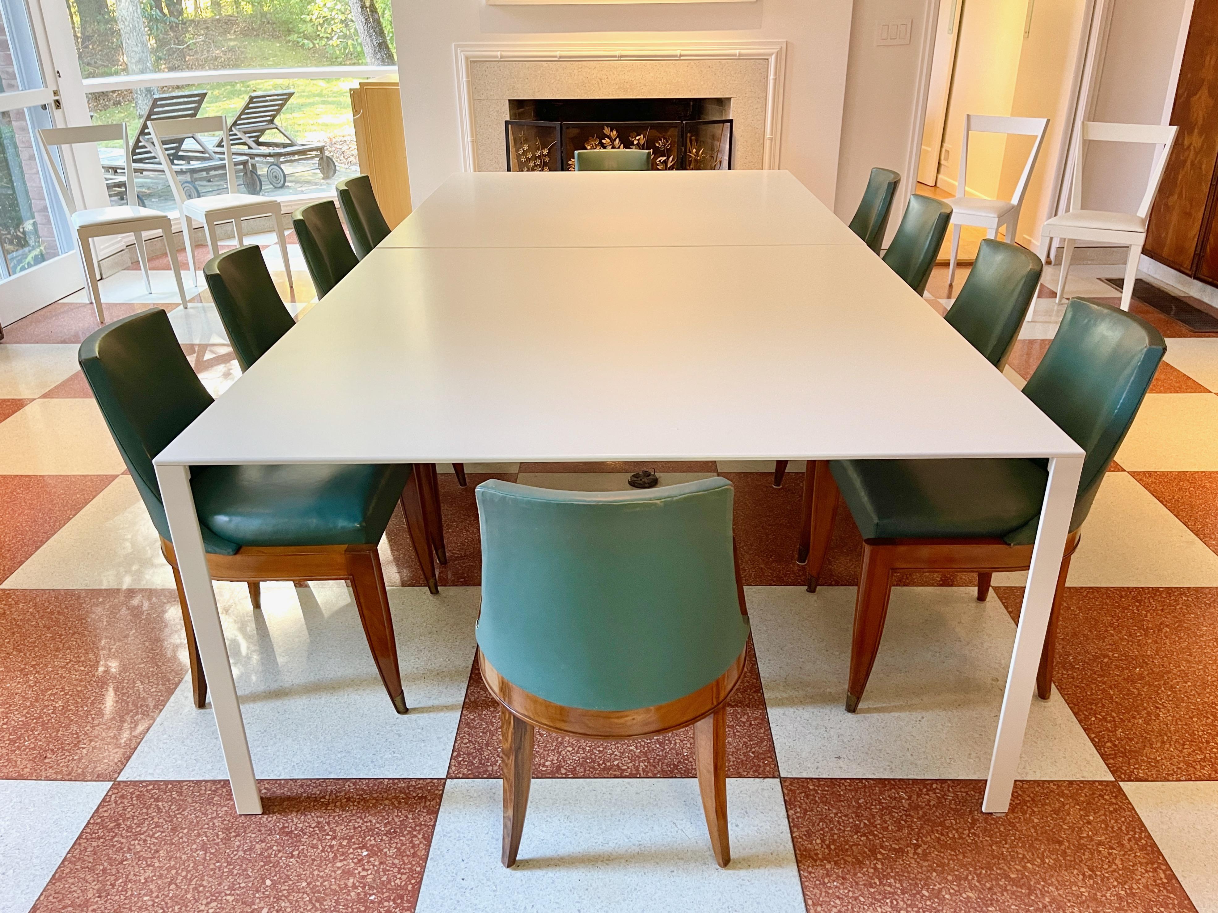 Brass Set of 10 Maurice Jallot Gondola Dining Chairs