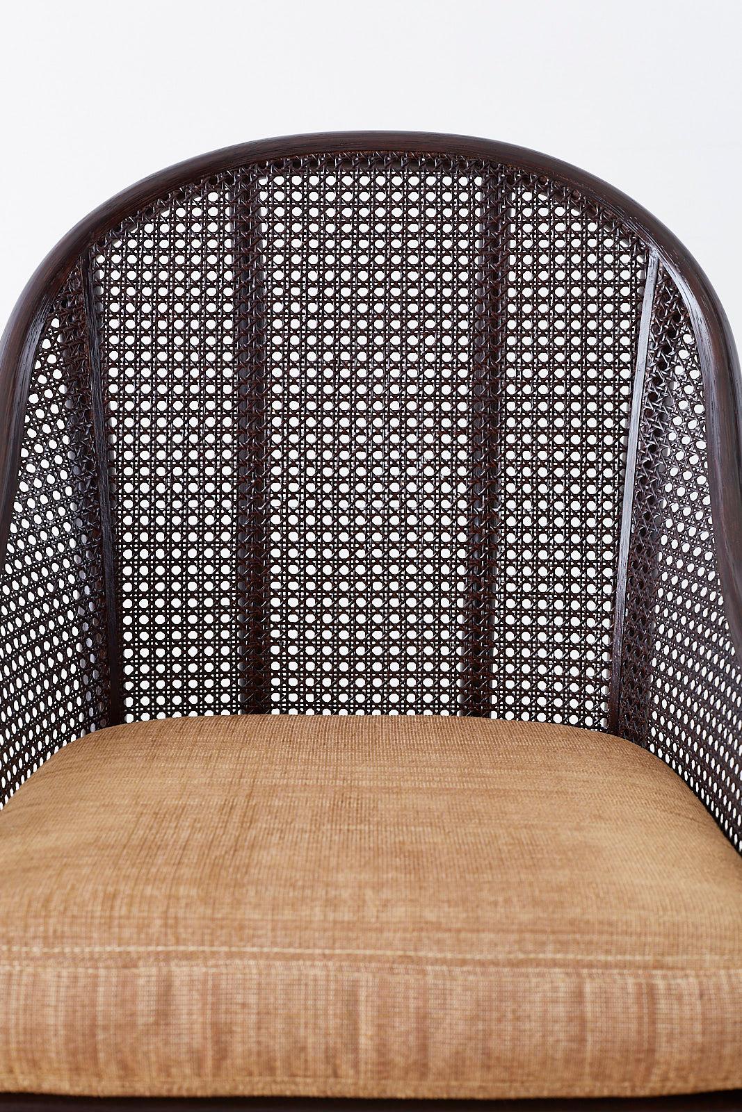 Contemporary Set of 10 McGuire Rattan Cane Belden Dining Chairs