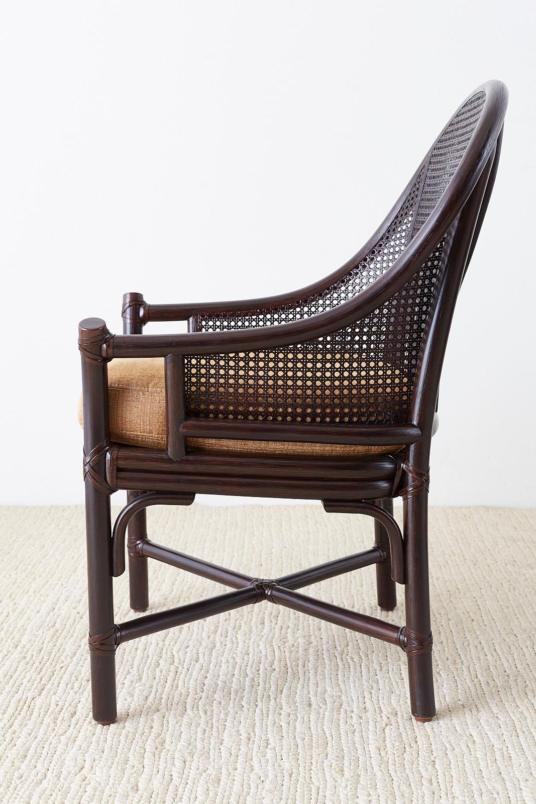 Set of 10 McGuire Rattan Cane Belden Dining Chairs 3