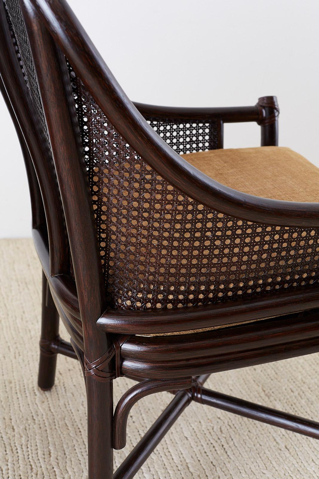 Set of 10 McGuire Rattan Cane Belden Dining Chairs 5