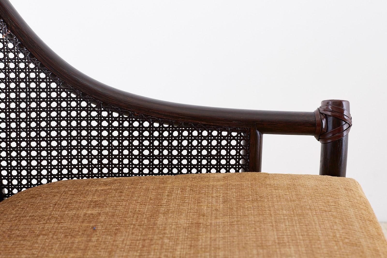 Set of 10 McGuire Rattan Cane Belden Dining Chairs 6