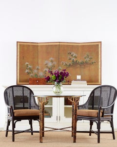 Set of 10 McGuire Rattan Cane Belden Dining Chairs