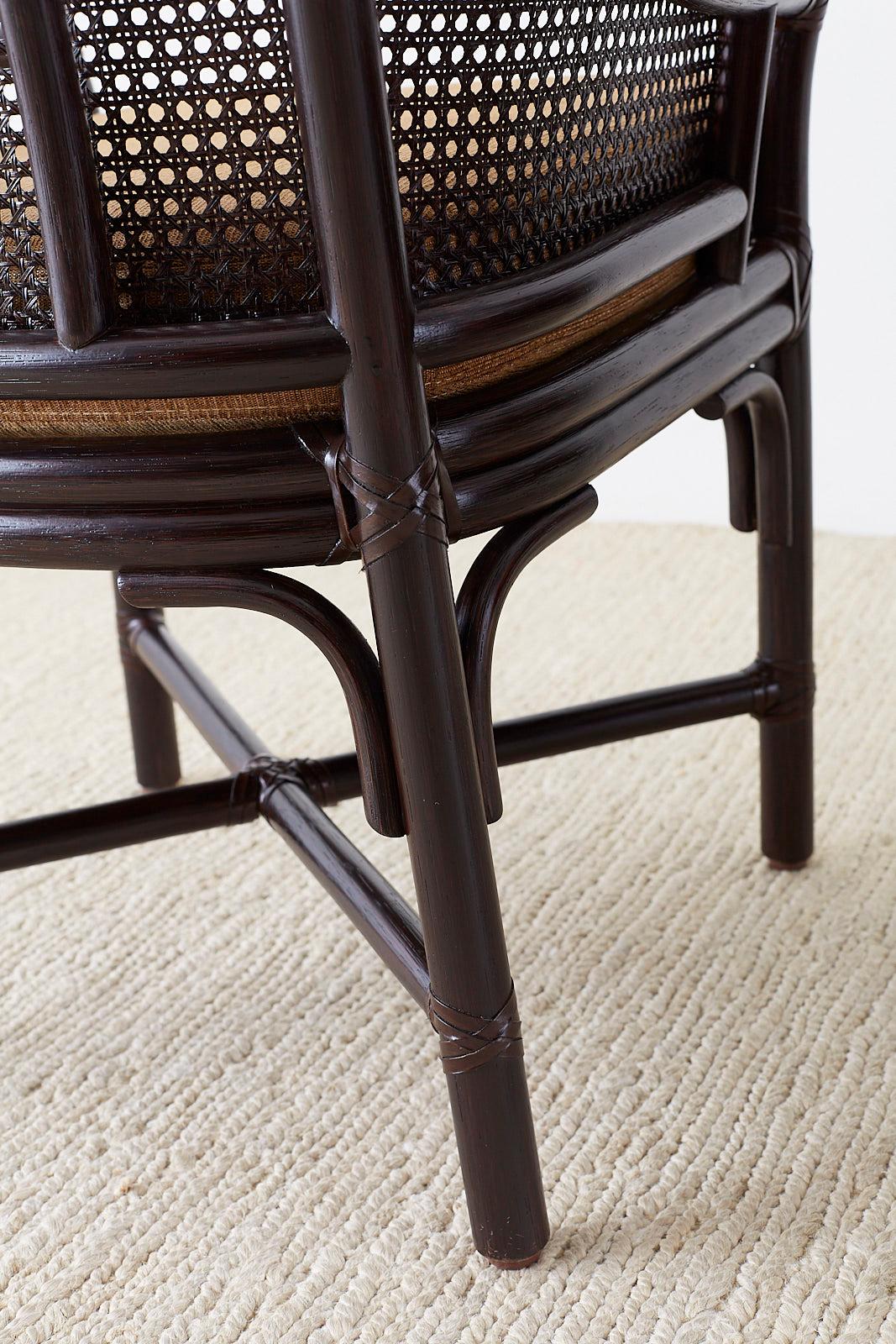 Set of 10 McGuire Rattan Cane Belden Dining Chairs 9