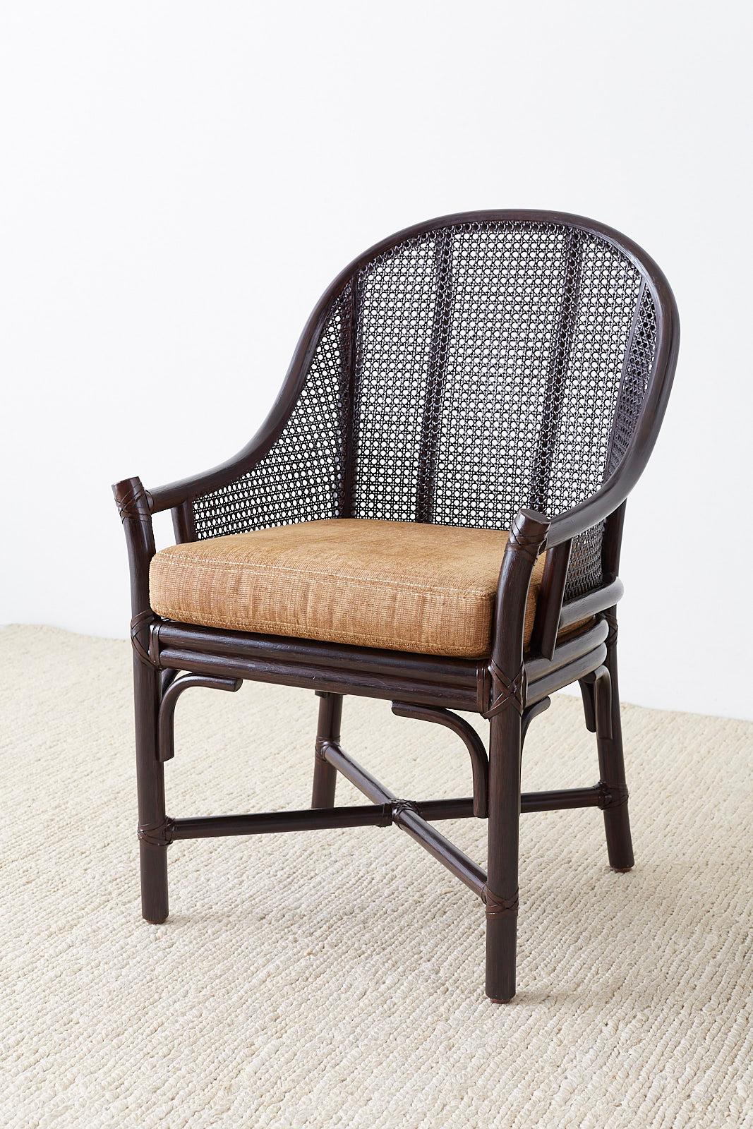 American Set of 10 McGuire Rattan Cane Belden Dining Chairs